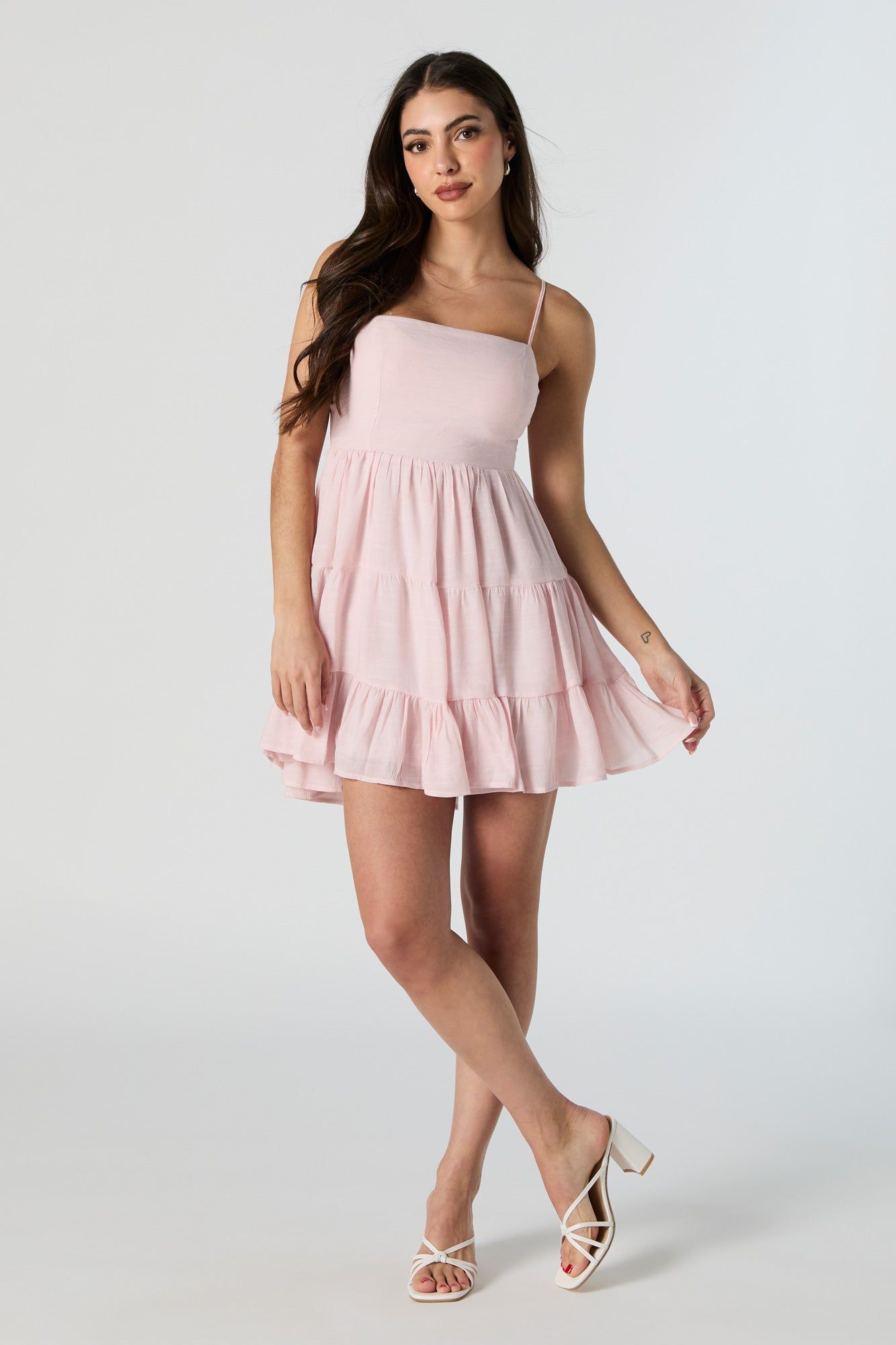 Open Back Tiered Mini Dress sold by Charlotte Russe product image thumbnail 3