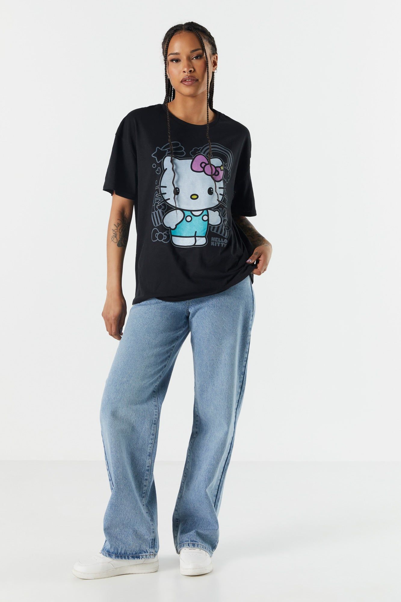 Black Hello Kitty Graphic Boyfriend T-Shirt sold by Charlotte Russe product image thumbnail 3