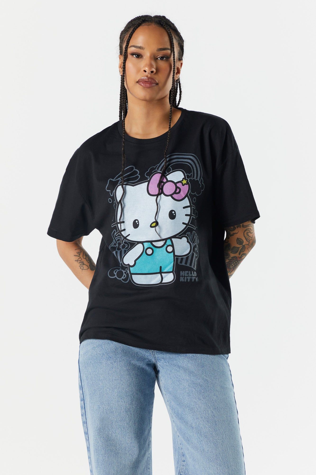Black Hello Kitty Graphic Boyfriend T-Shirt sold by Charlotte Russe