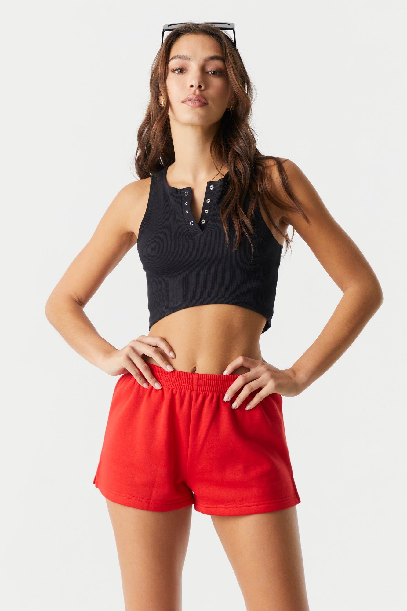 Coloured Pull On Fleece Short sold by Charlotte Russe product image thumbnail 4