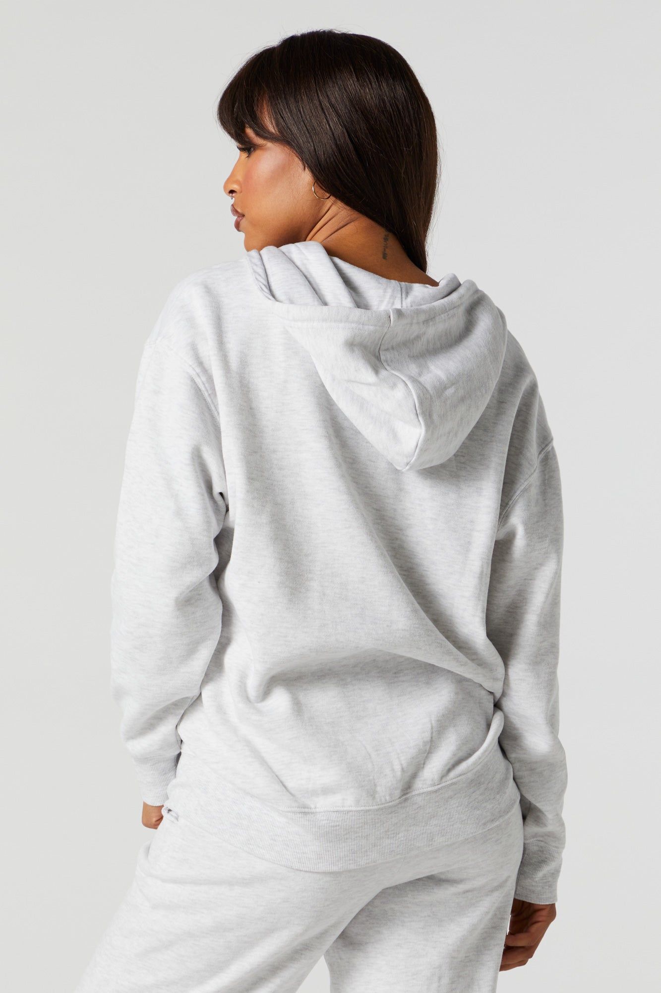 Oversized Fleece Zip-Up Hoodie sold by Charlotte Russe product image thumbnail 2