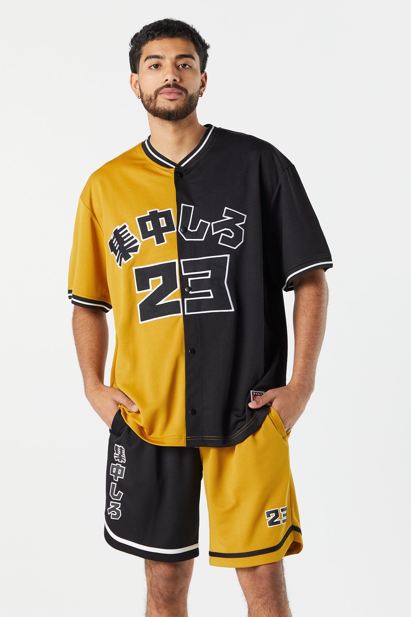 23 Graphic Colourblock Baseball Jersey sold by Charlotte Russe