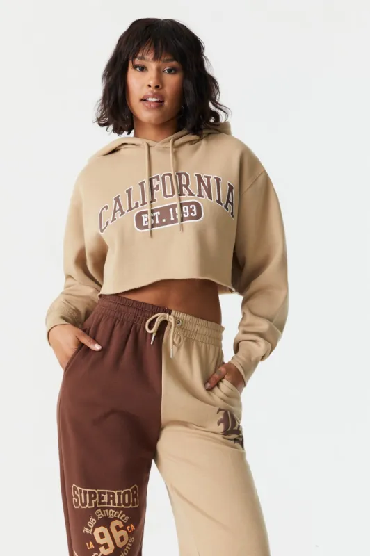 California Graphic Cropped Fleece Hoodie sold by Charlotte Russe