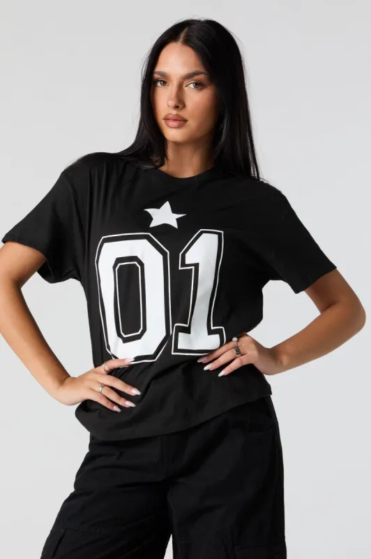 01 Graphic Boyfriend T-Shirt sold by Charlotte Russe