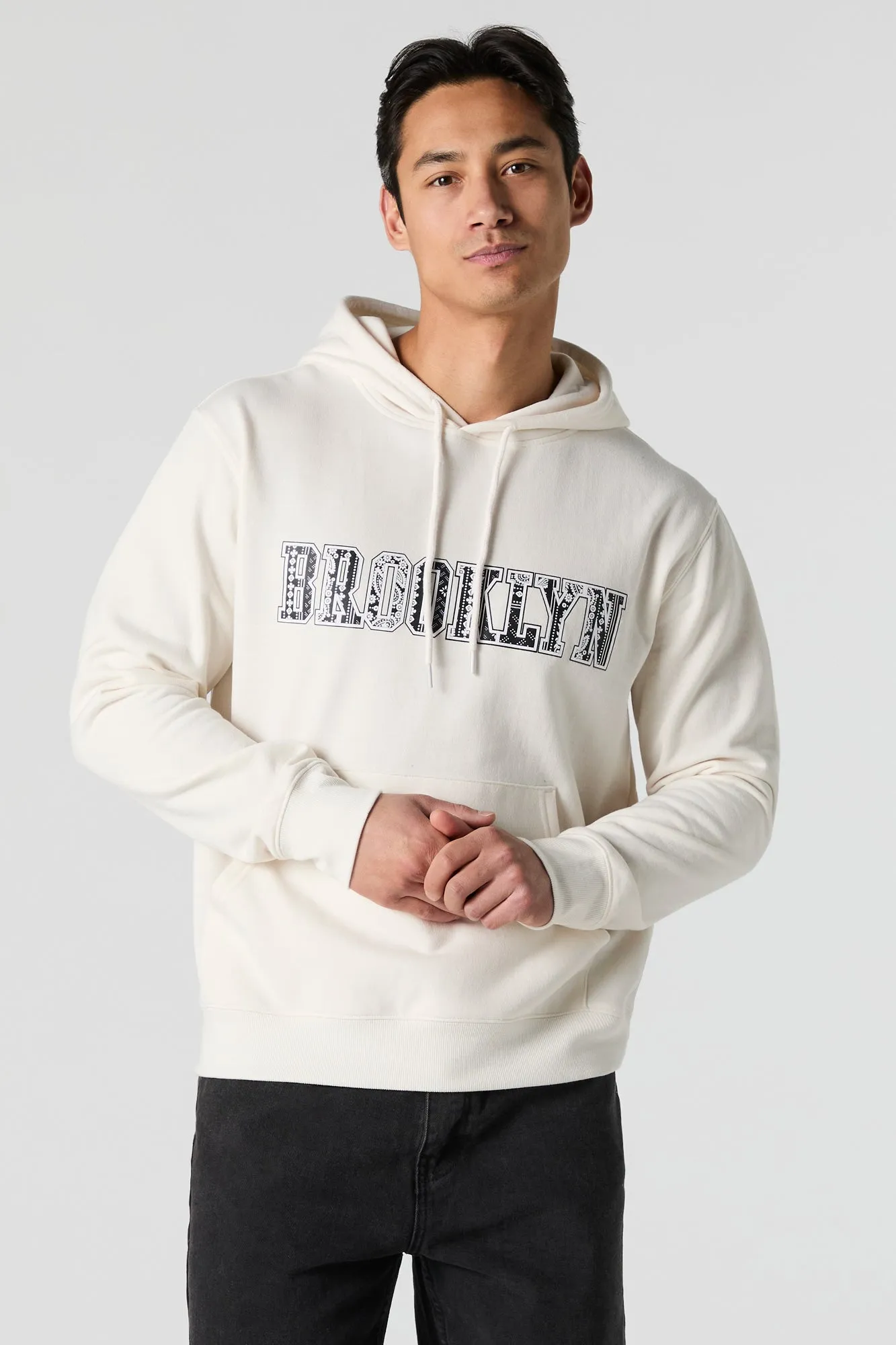 Brooklyn Graphic Fleece Hoodie sold by Charlotte Russe