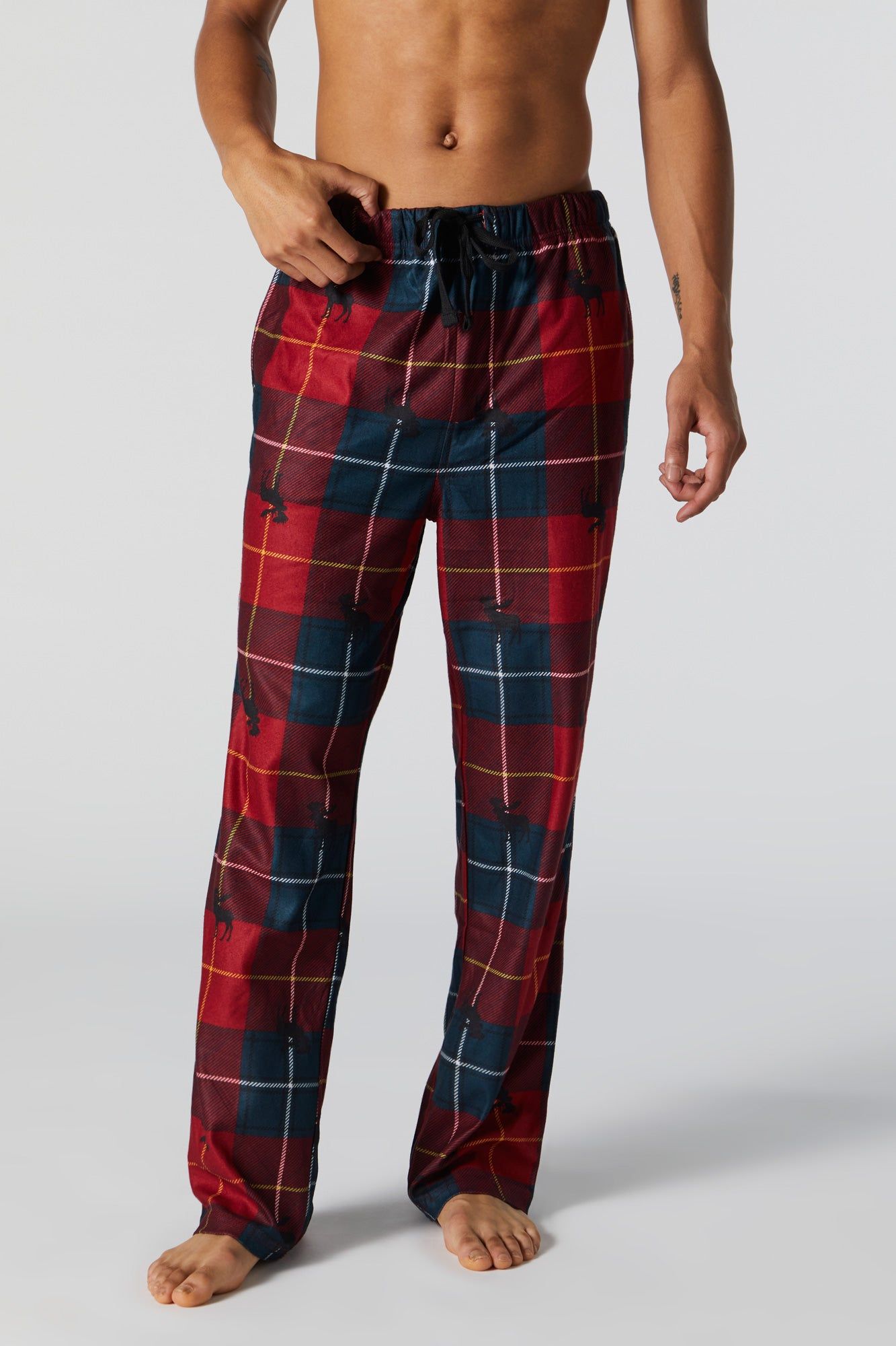 Moose Plaid Graphic Pajama Pant sold by Charlotte Russe product image thumbnail 2