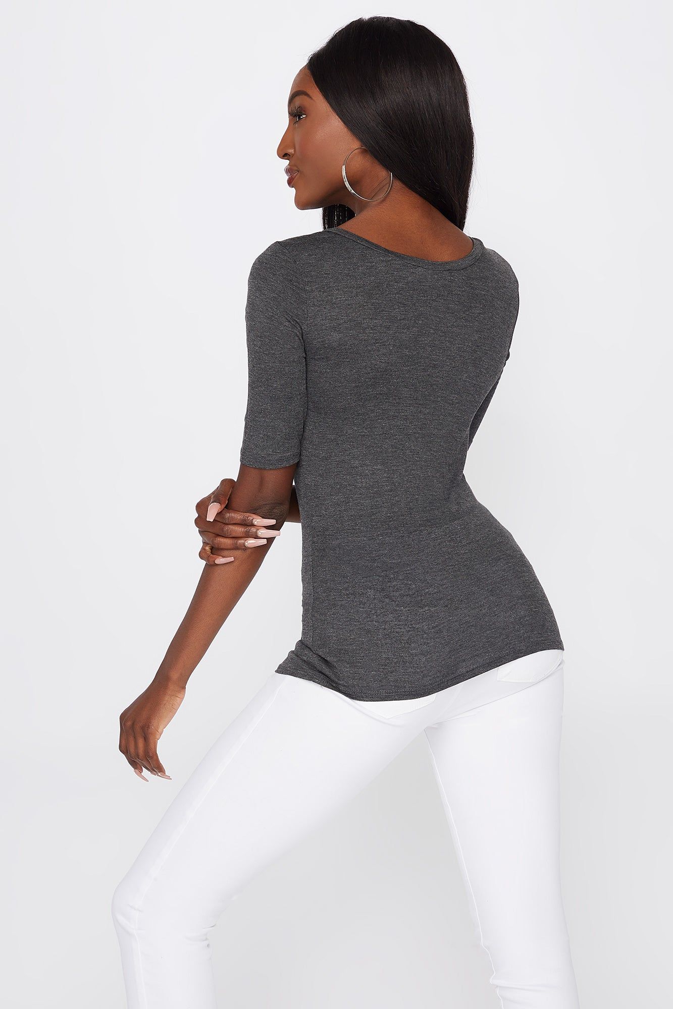 V-Neck T-Shirt sold by Charlotte Russe product image thumbnail 4