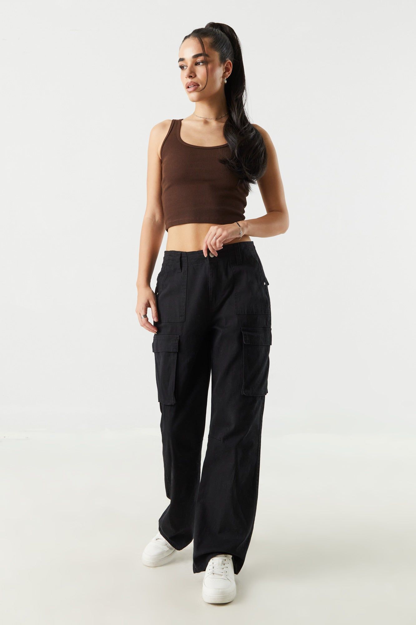 Ribbed Scoop Neck Cropped Tank sold by Charlotte Russe product image thumbnail 15