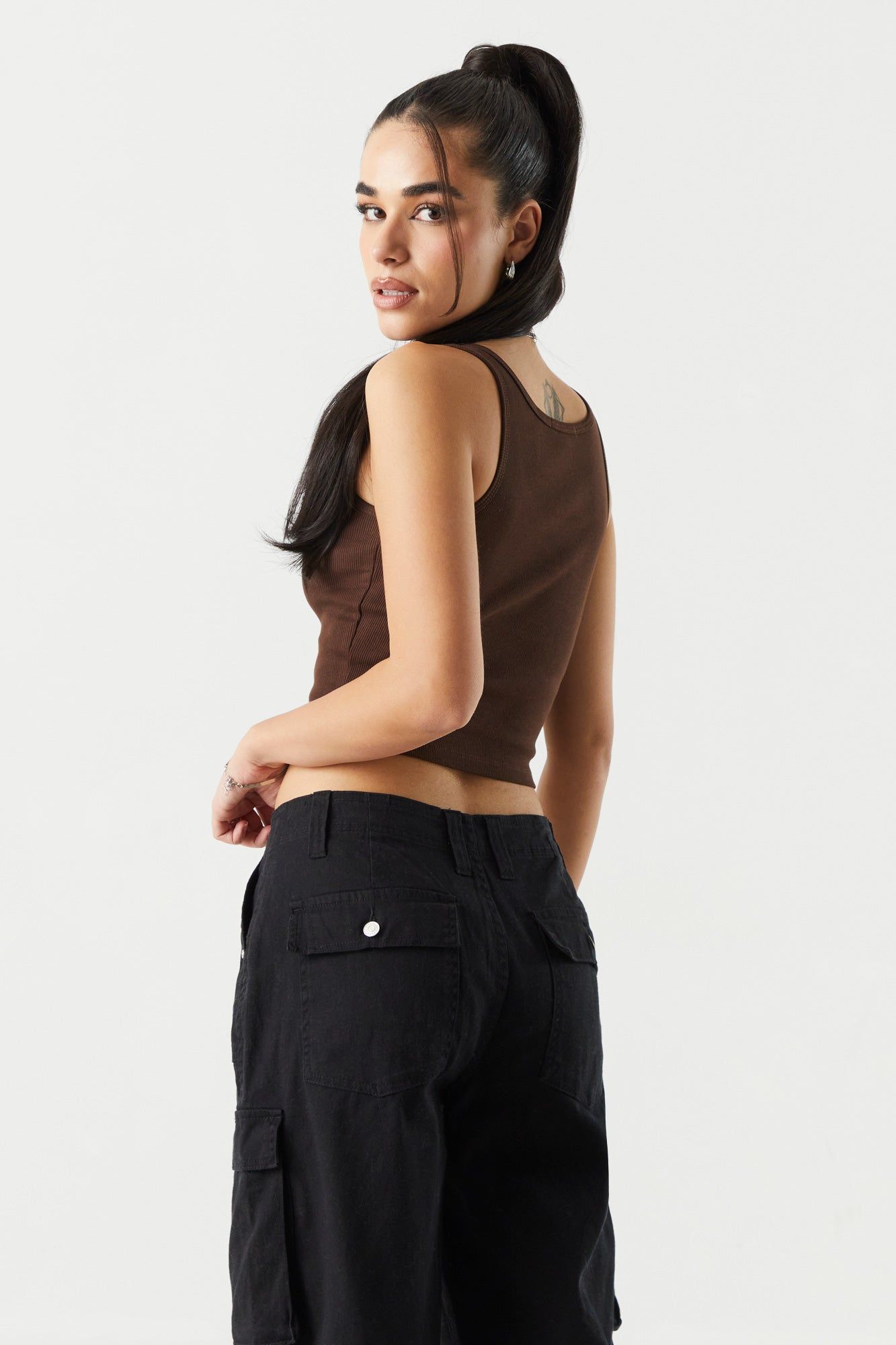 Ribbed Scoop Neck Cropped Tank sold by Charlotte Russe product image thumbnail 14