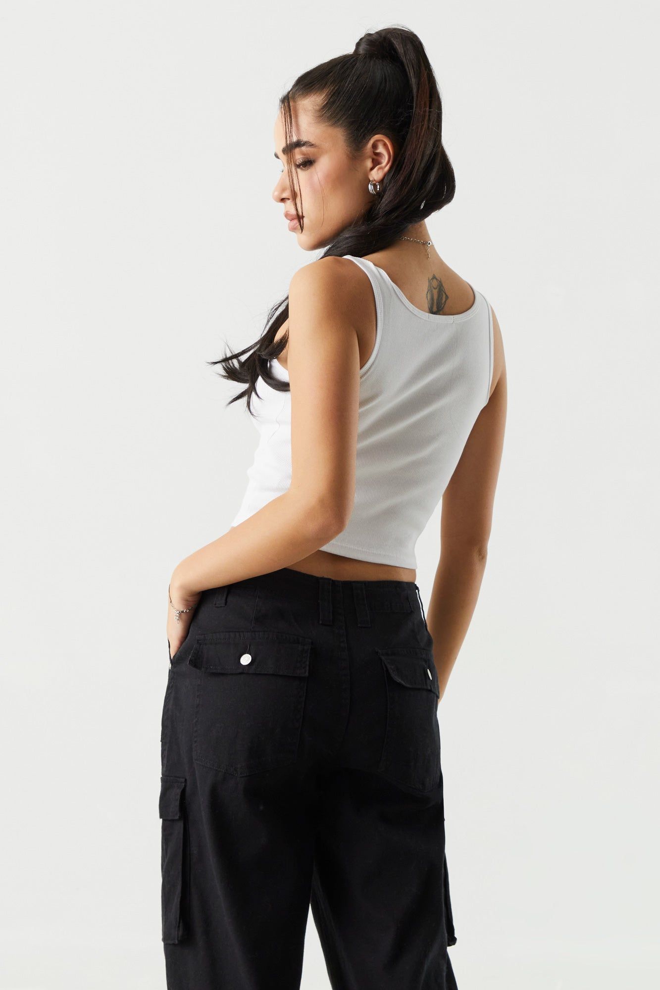 Ribbed Scoop Neck Cropped Tank sold by Charlotte Russe product image thumbnail 11