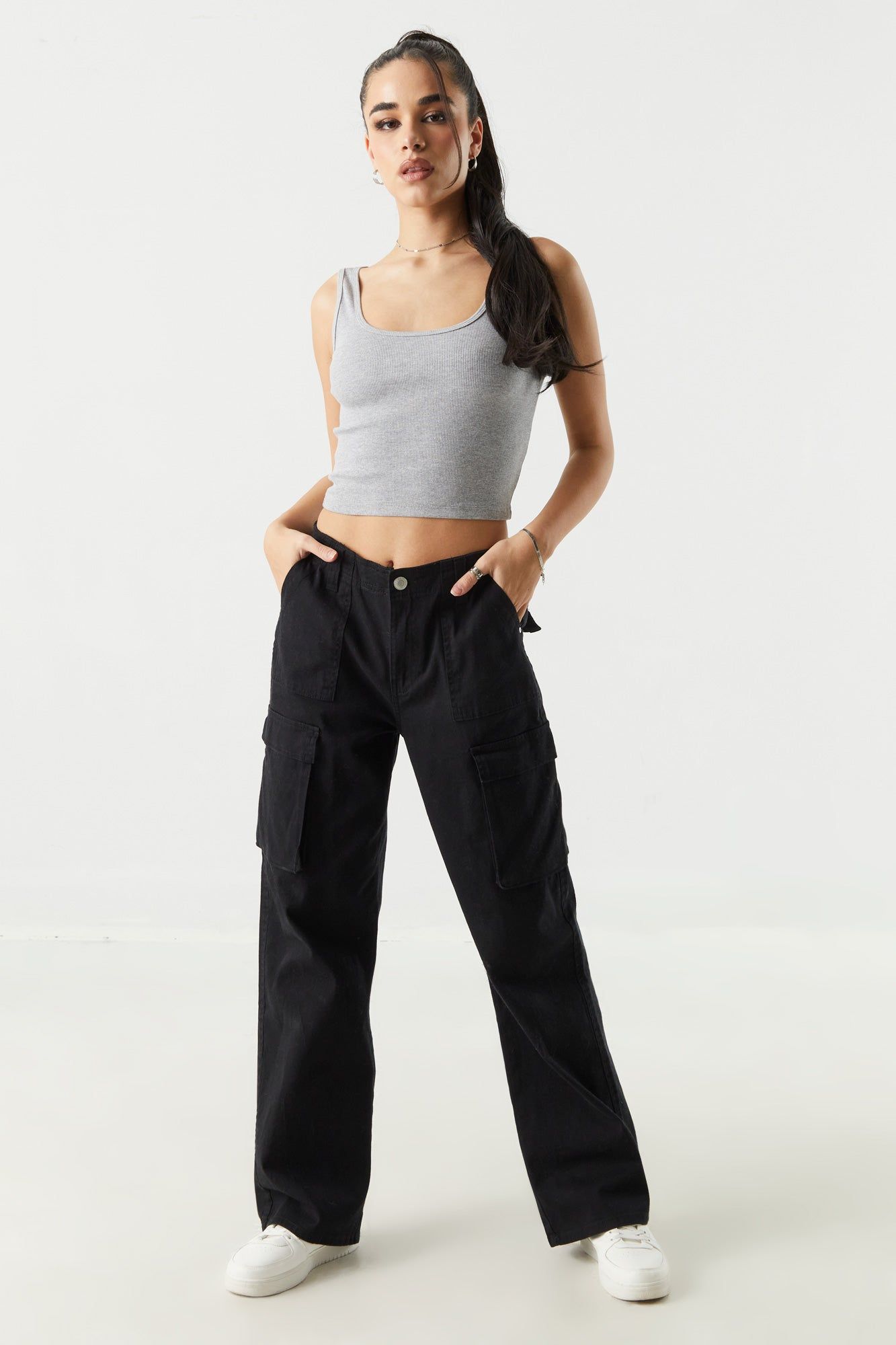 Ribbed Scoop Neck Cropped Tank sold by Charlotte Russe product image thumbnail 9