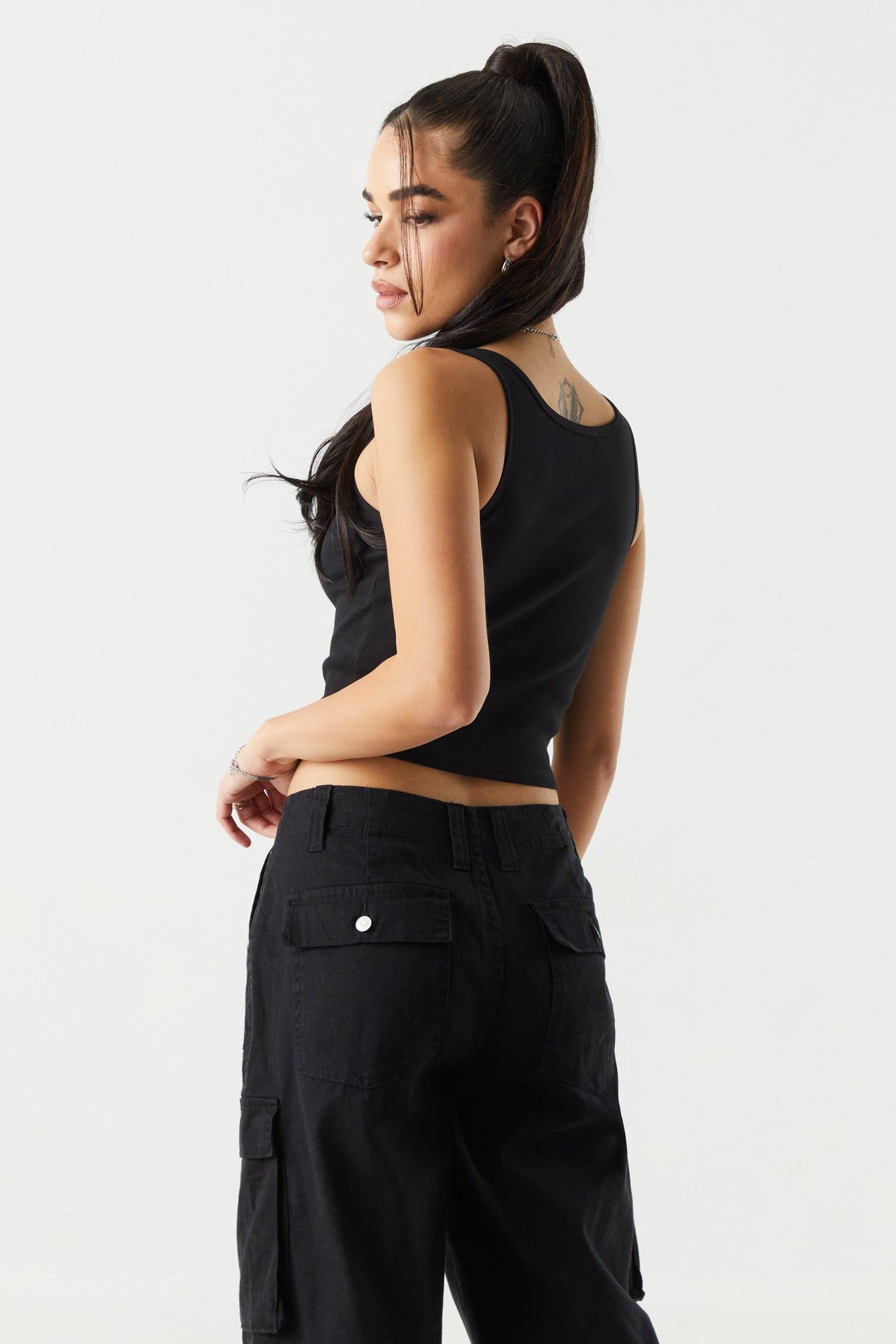 Ribbed Scoop Neck Cropped Tank sold by Charlotte Russe product image thumbnail 5