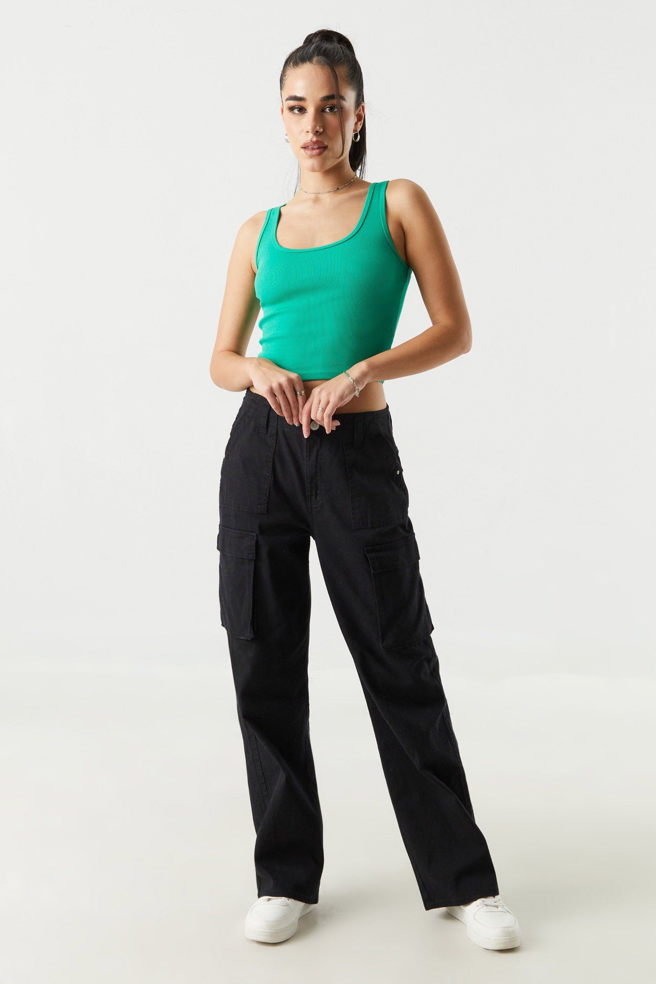 Ribbed Scoop Neck Cropped Tank sold by Charlotte Russe product image thumbnail 18