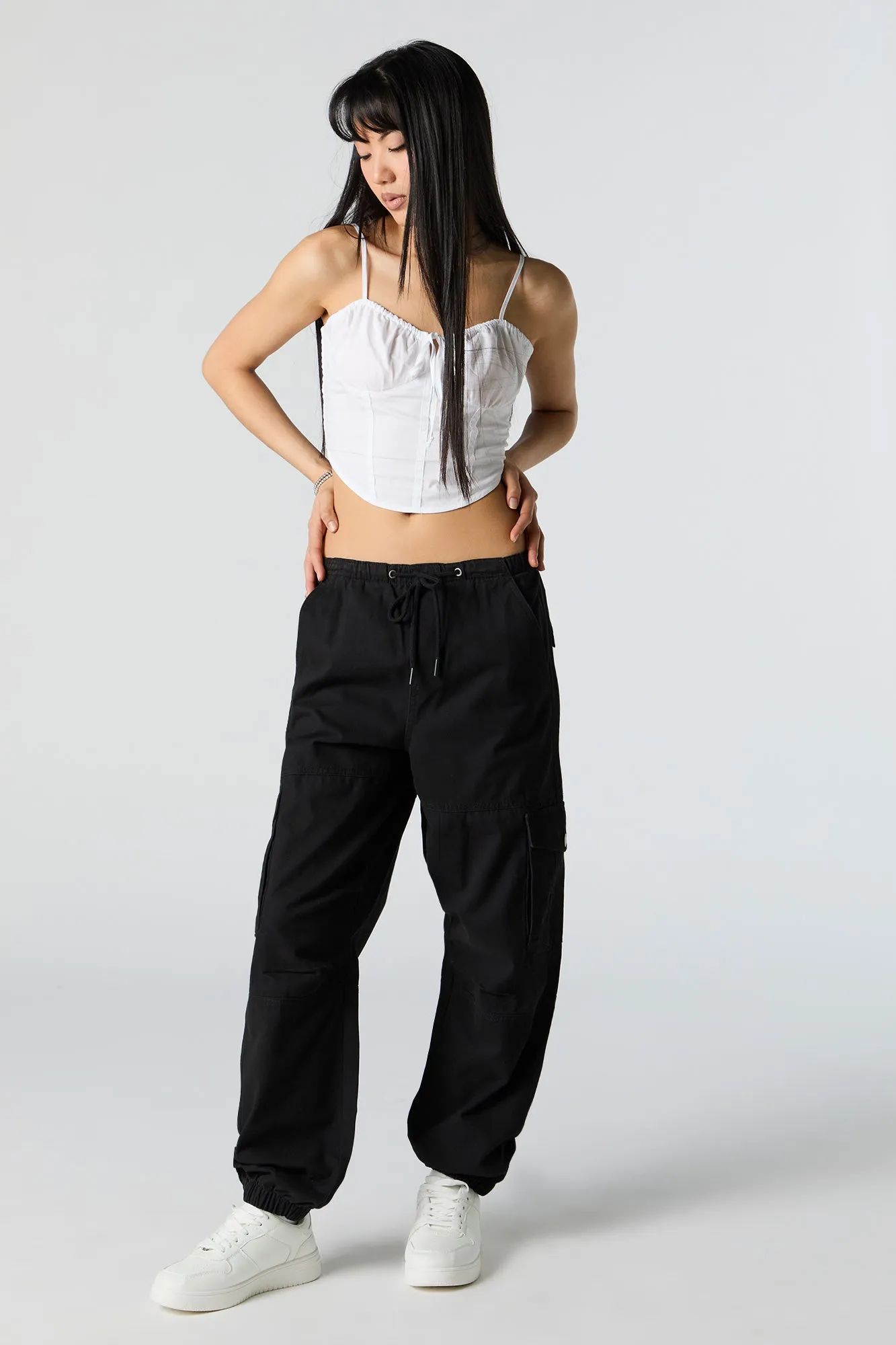 Drawstring Cargo Jogger sold by Charlotte Russe product image thumbnail 4