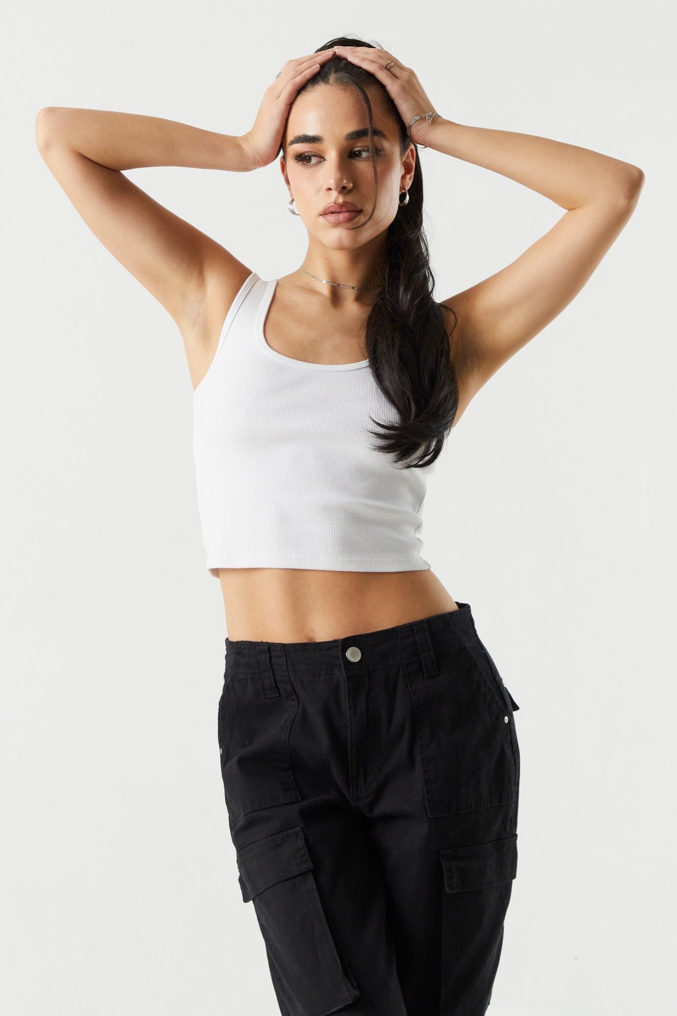 Ribbed Scoop Neck Cropped Tank sold by Charlotte Russe product image thumbnail 10