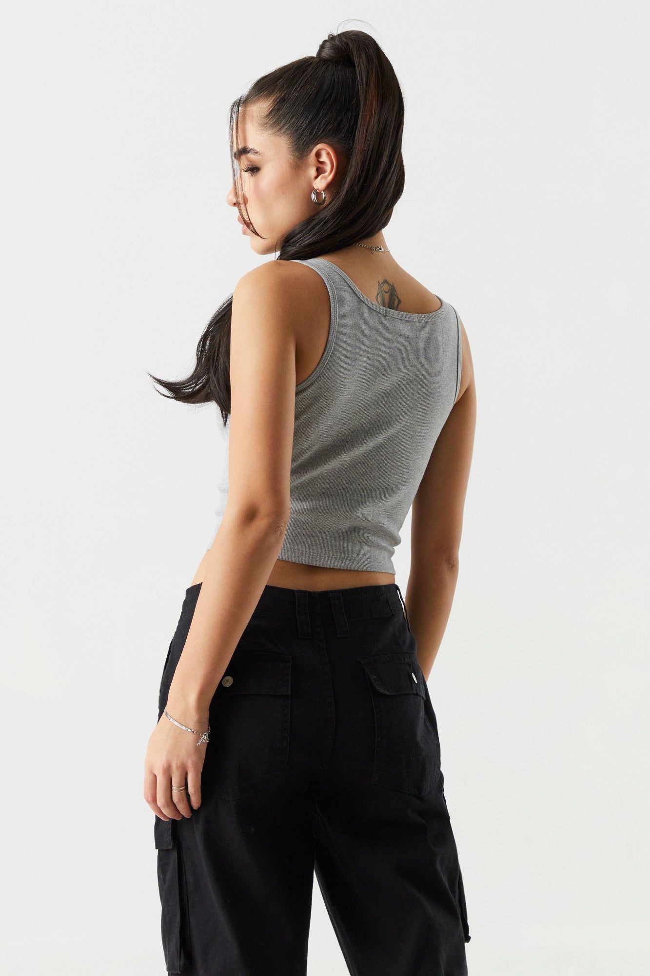 Ribbed Scoop Neck Cropped Tank sold by Charlotte Russe product image thumbnail 8