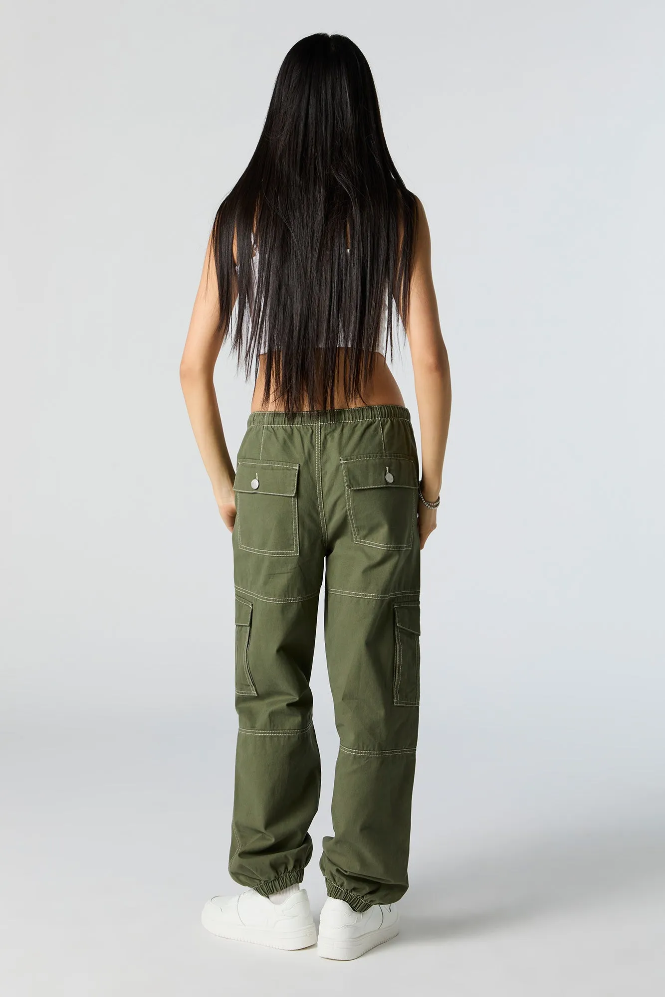 Drawstring Cargo Jogger sold by Charlotte Russe product image thumbnail 3