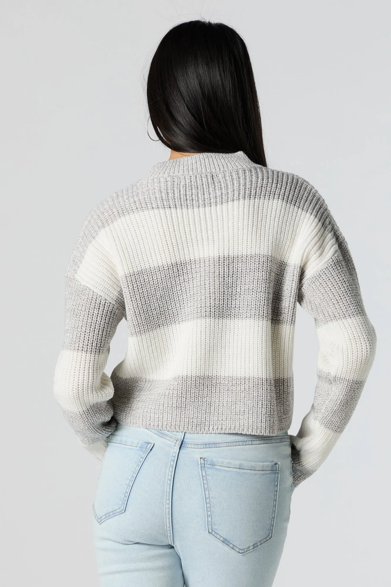 Striped Crew Neck Knit Sweater sold by Charlotte Russe product image thumbnail 5