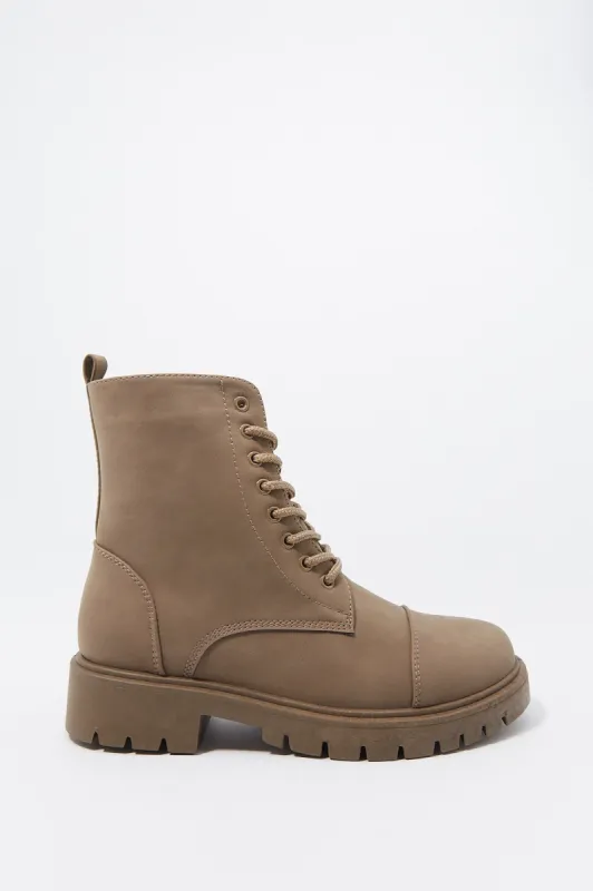 Chunky Sole Zip-Up High Top Boot sold by Charlotte Russe