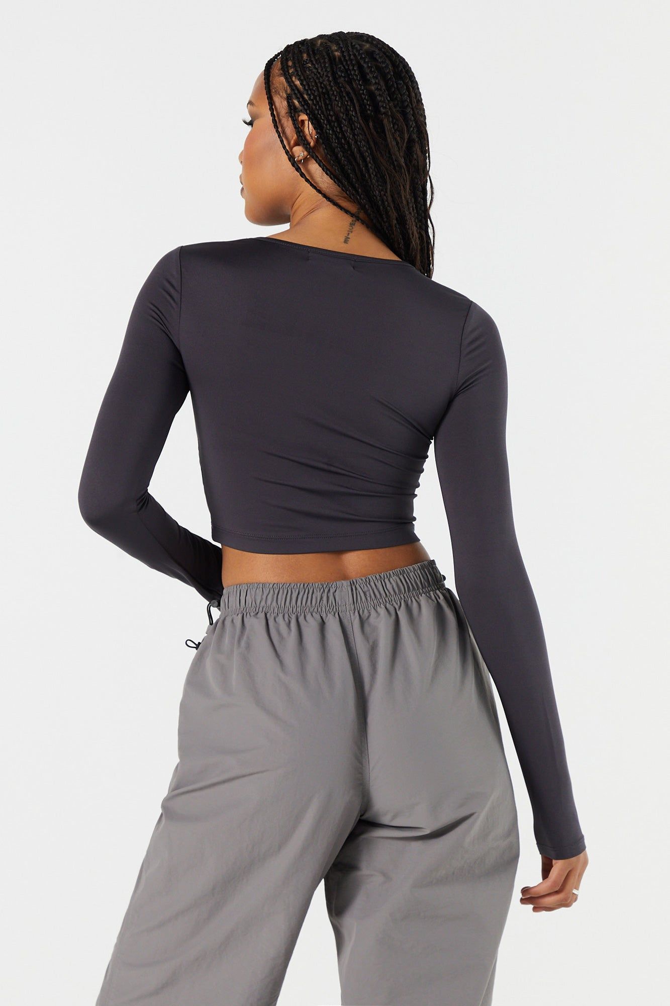 Contour Cut Out Long Sleeve Crop Top sold by Charlotte Russe product image thumbnail 6