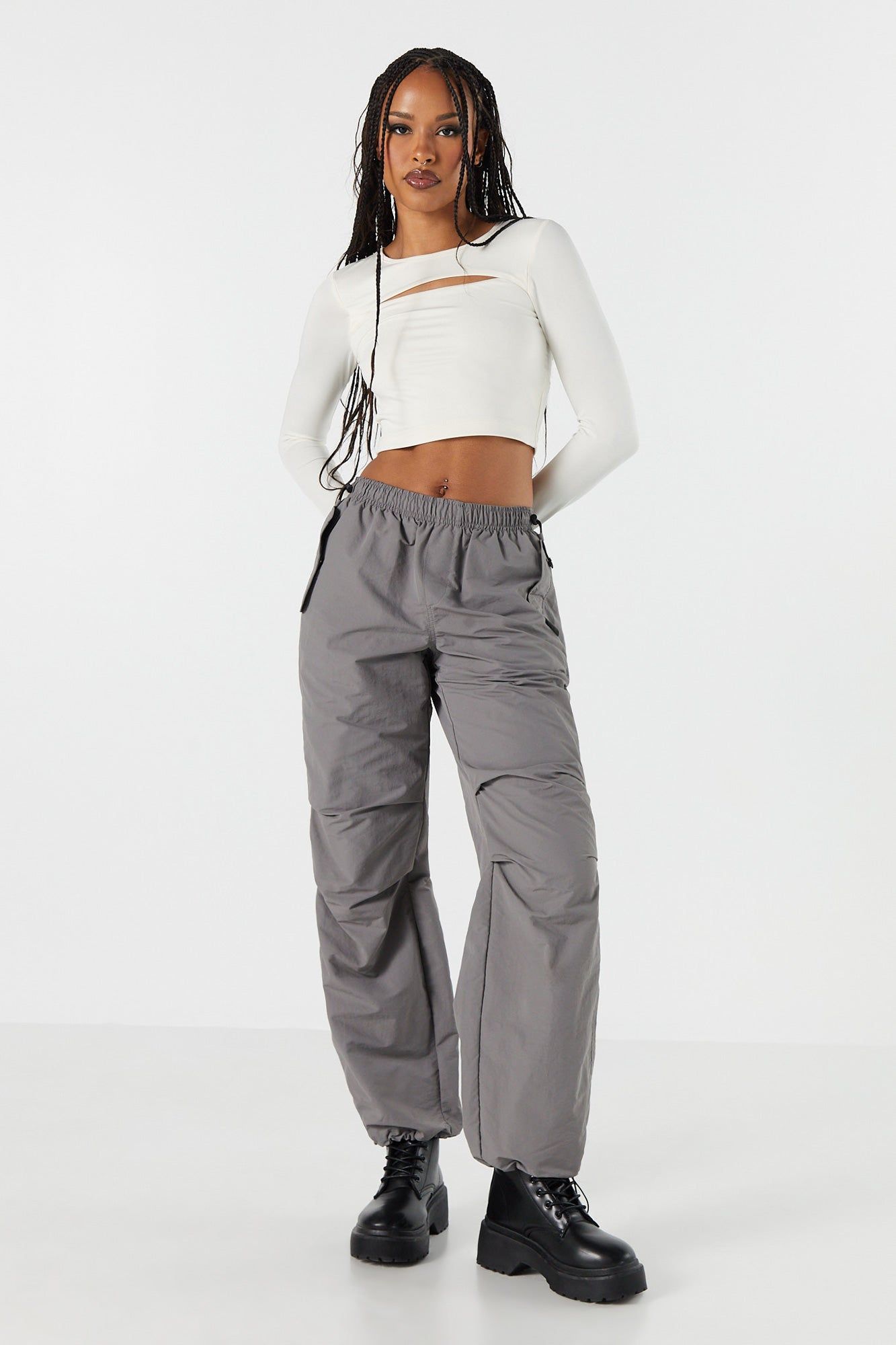 Contour Cut Out Long Sleeve Crop Top sold by Charlotte Russe product image thumbnail 10