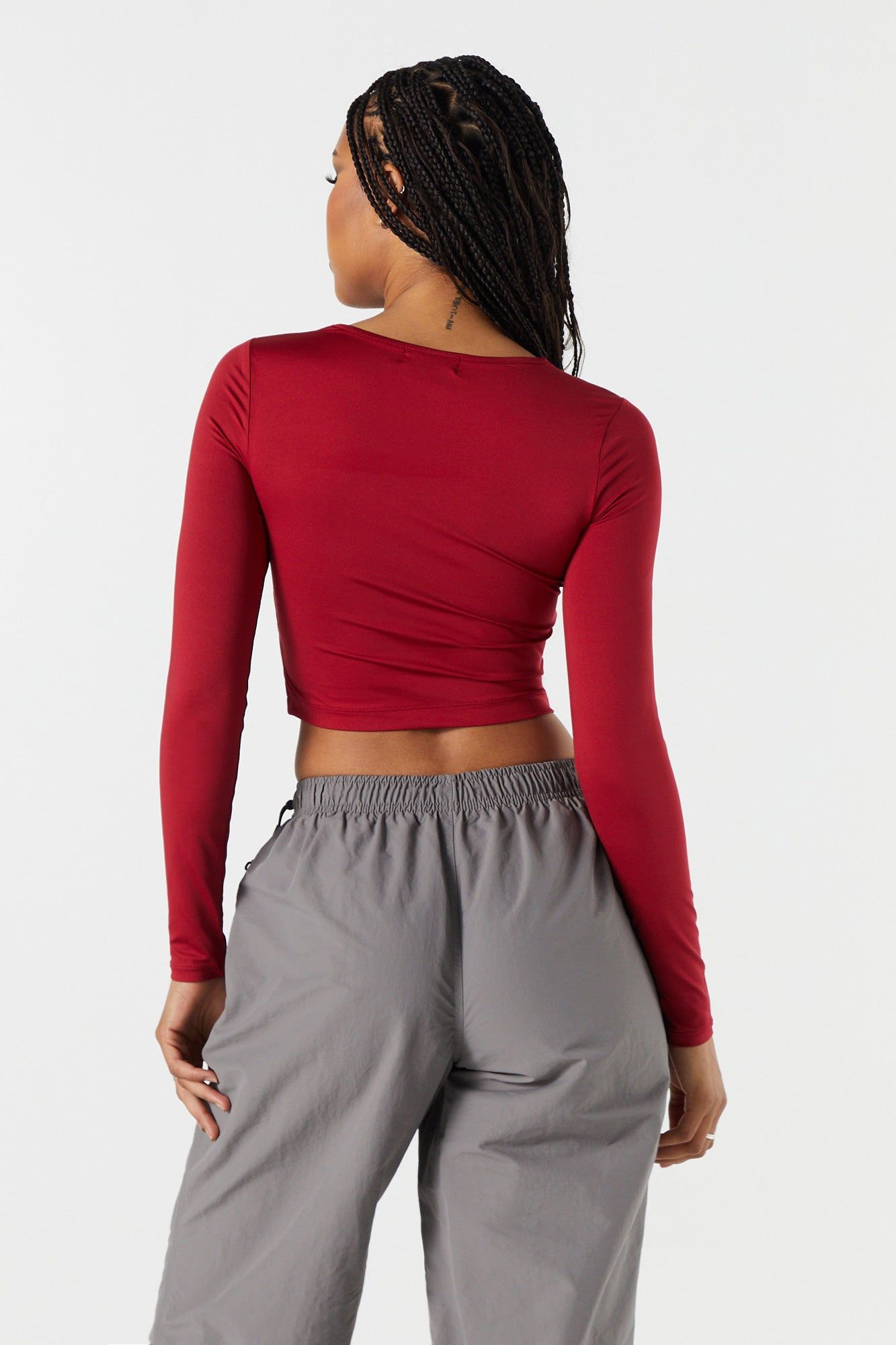 Contour Cut Out Long Sleeve Crop Top sold by Charlotte Russe product image thumbnail 11