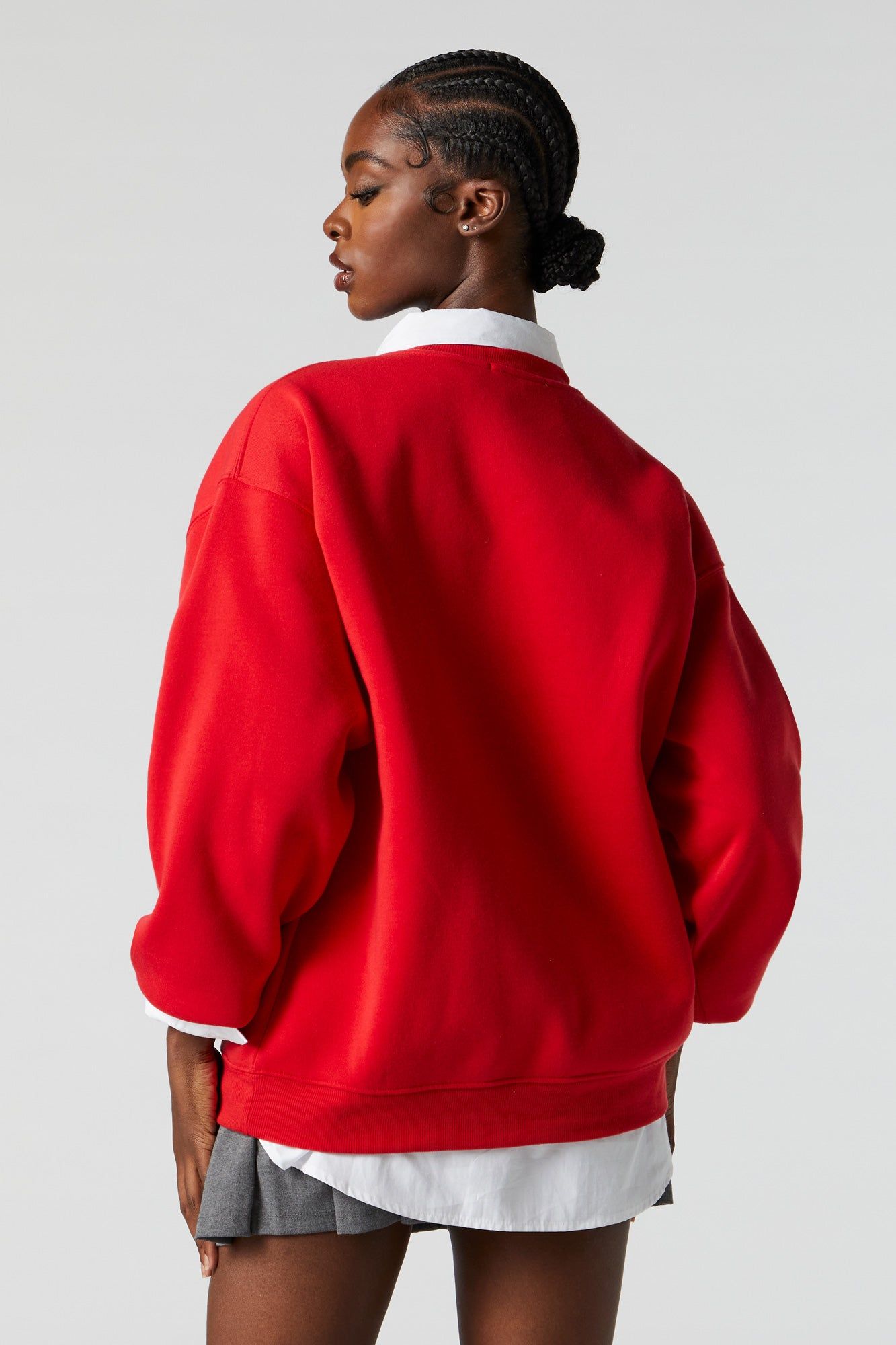 Boston Chenille Embroidered Fleece Sweatshirt sold by Charlotte Russe product image thumbnail 2