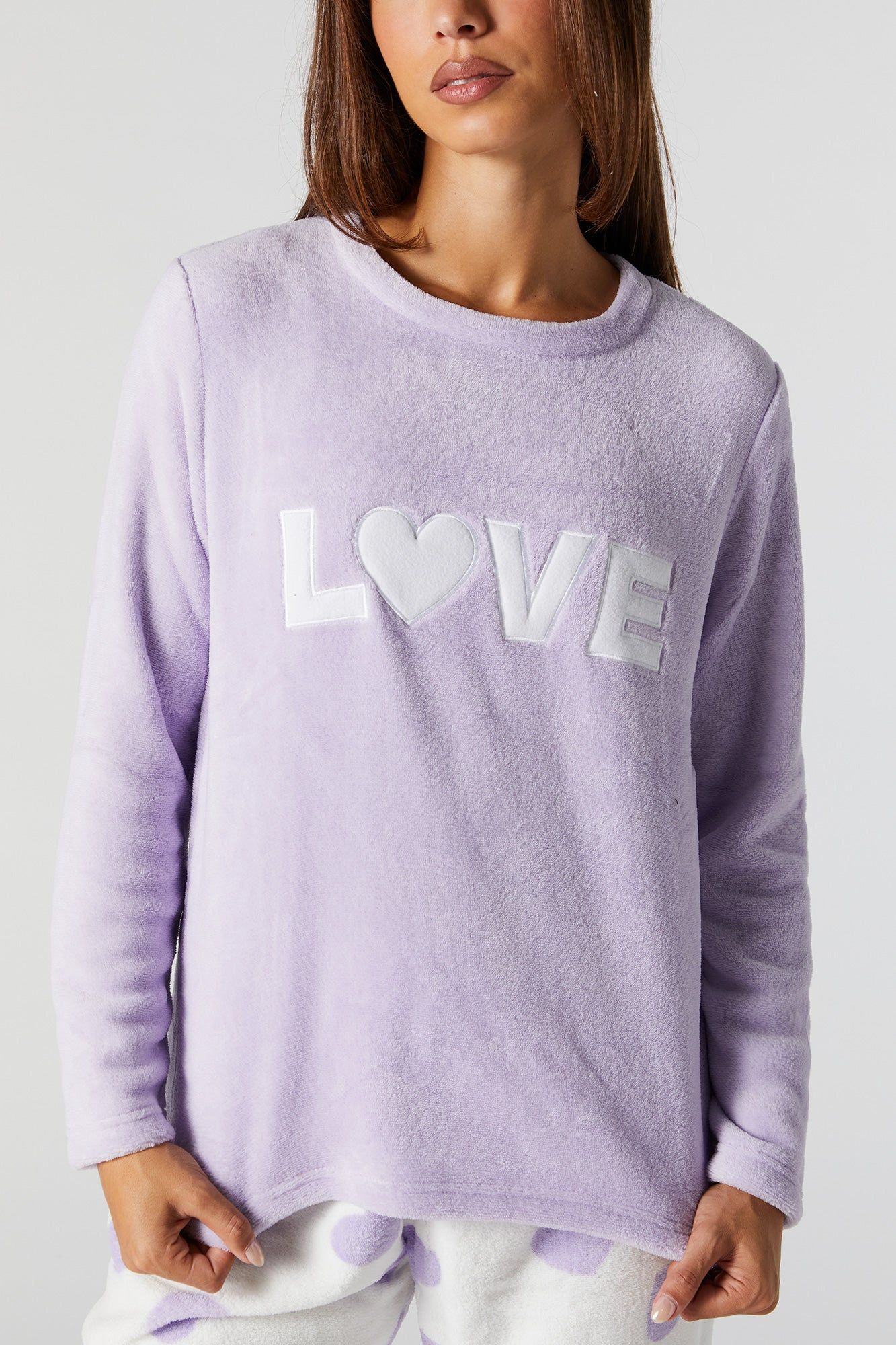 I Love My Bed 2 Piece Plush Pajama Set sold by Charlotte Russe product image thumbnail 42