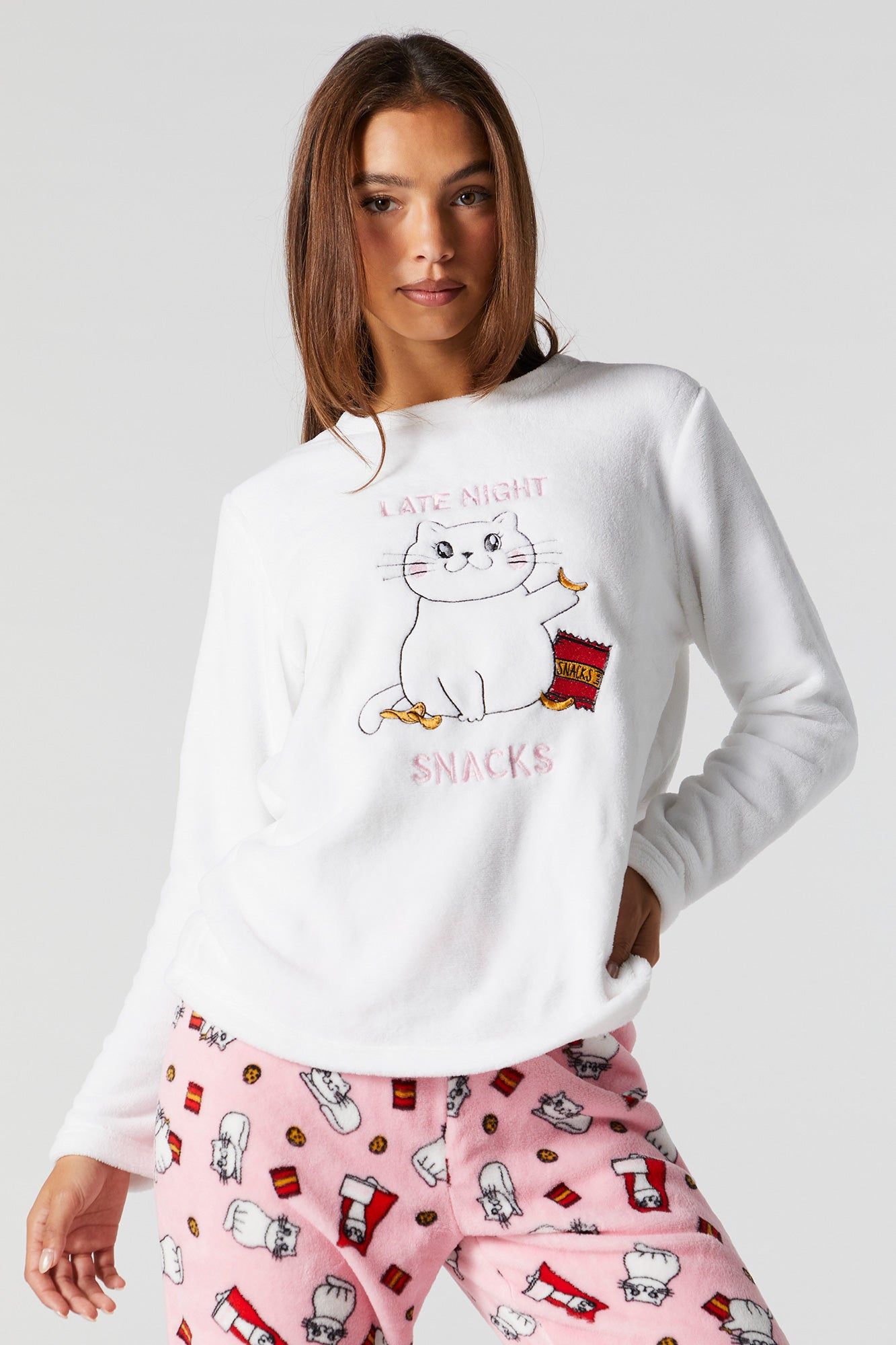I Love My Bed 2 Piece Plush Pajama Set sold by Charlotte Russe product image thumbnail 51