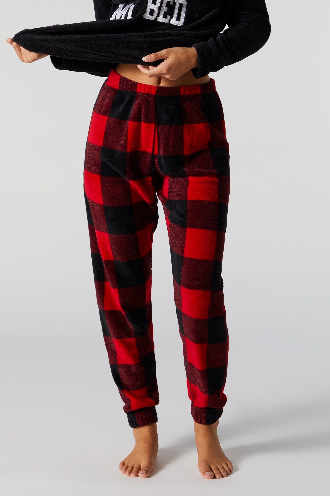 I Love My Bed 2 Piece Plush Pajama Set sold by Charlotte Russe product image thumbnail 6