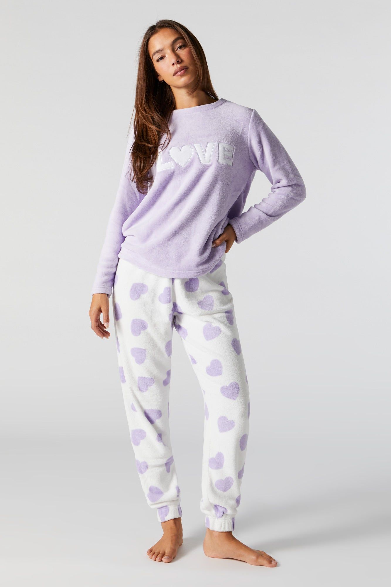 I Love My Bed 2 Piece Plush Pajama Set sold by Charlotte Russe product image thumbnail 36