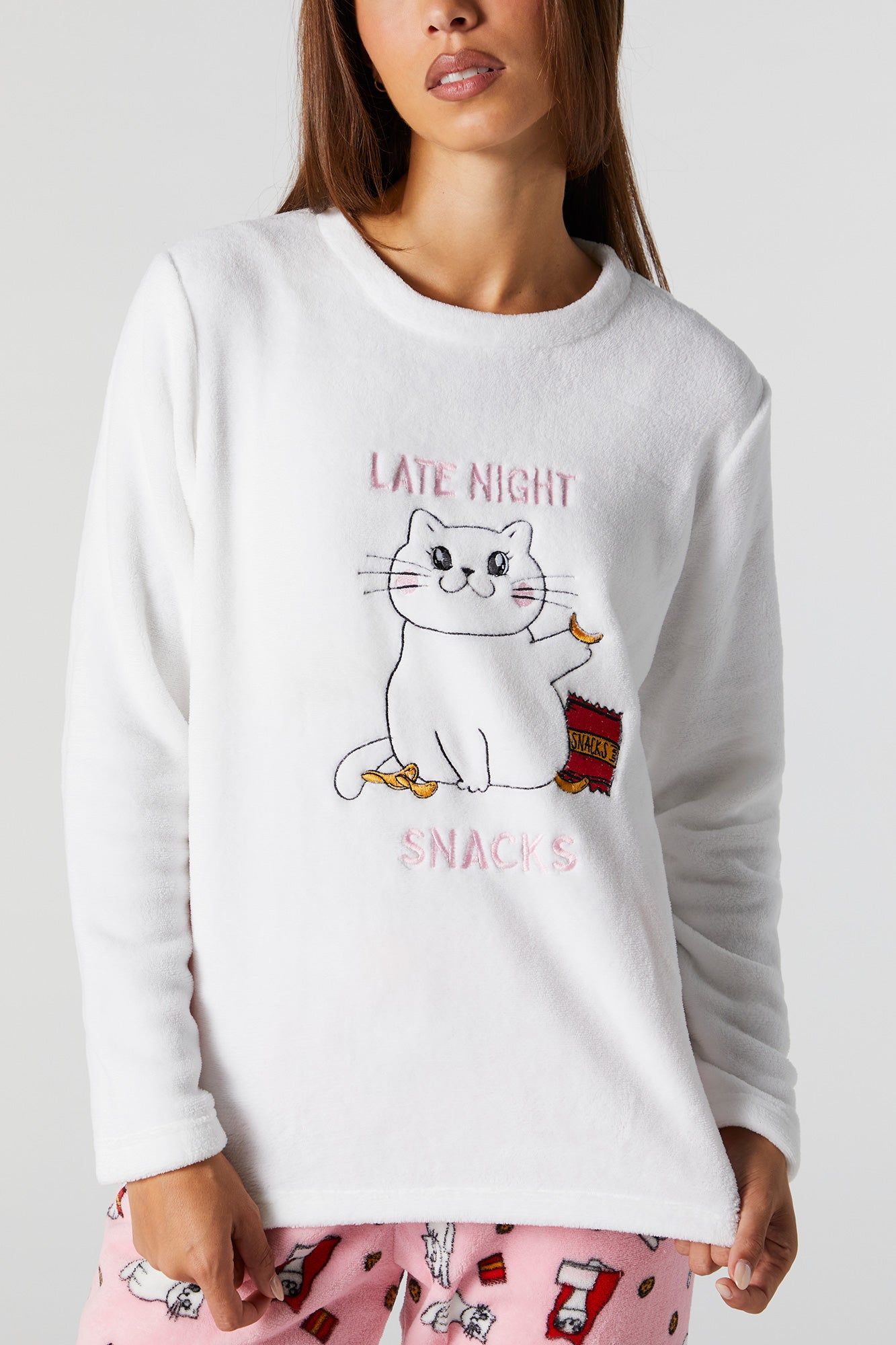 I Love My Bed 2 Piece Plush Pajama Set sold by Charlotte Russe product image thumbnail 55