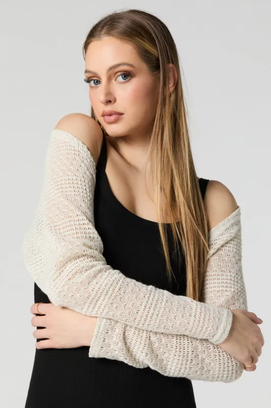 Pointelle Knit Cropped Shrug sold by Charlotte Russe