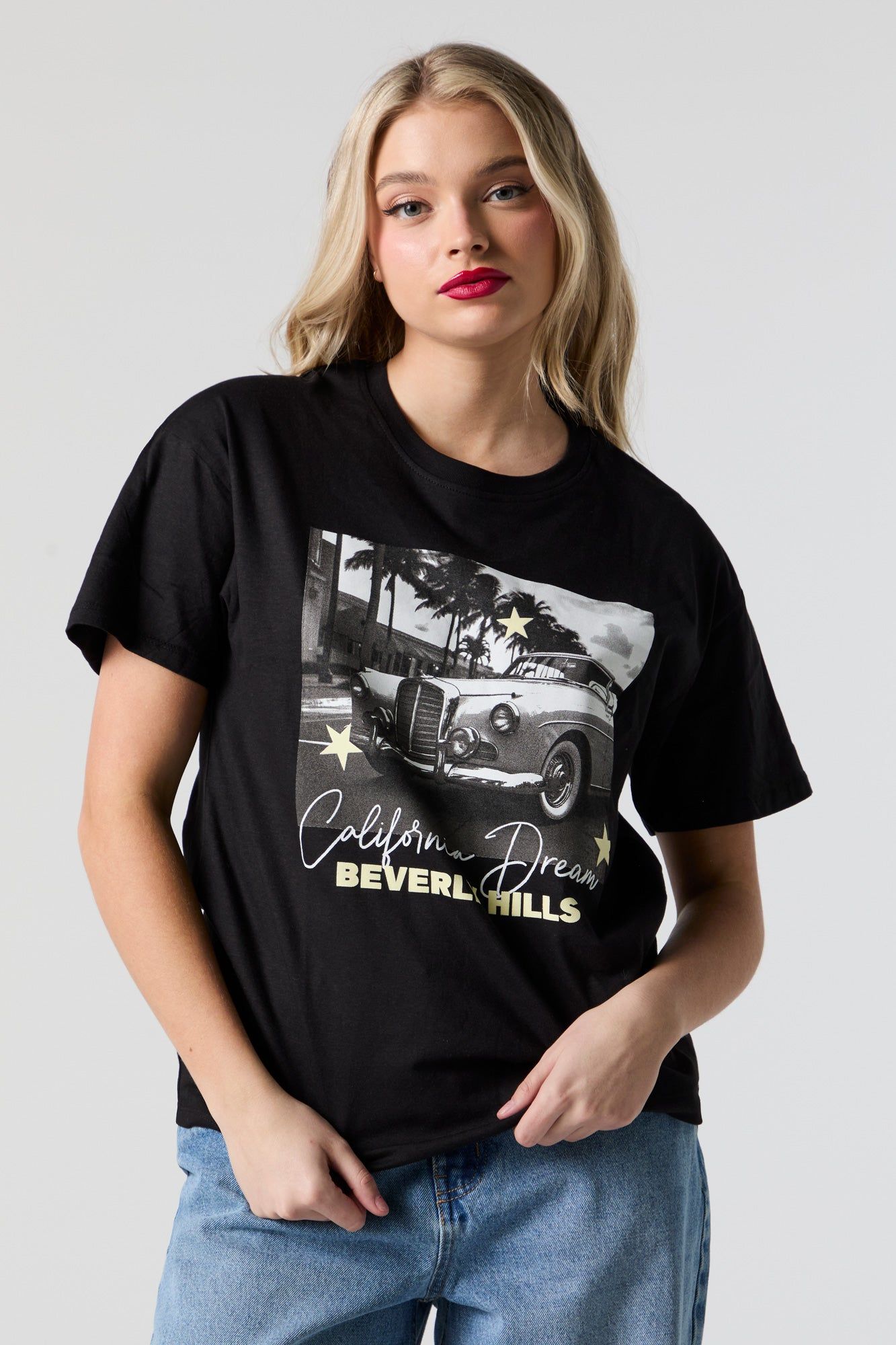 Beverly Hills Graphic Boyfriend T-Shirt sold by Charlotte Russe