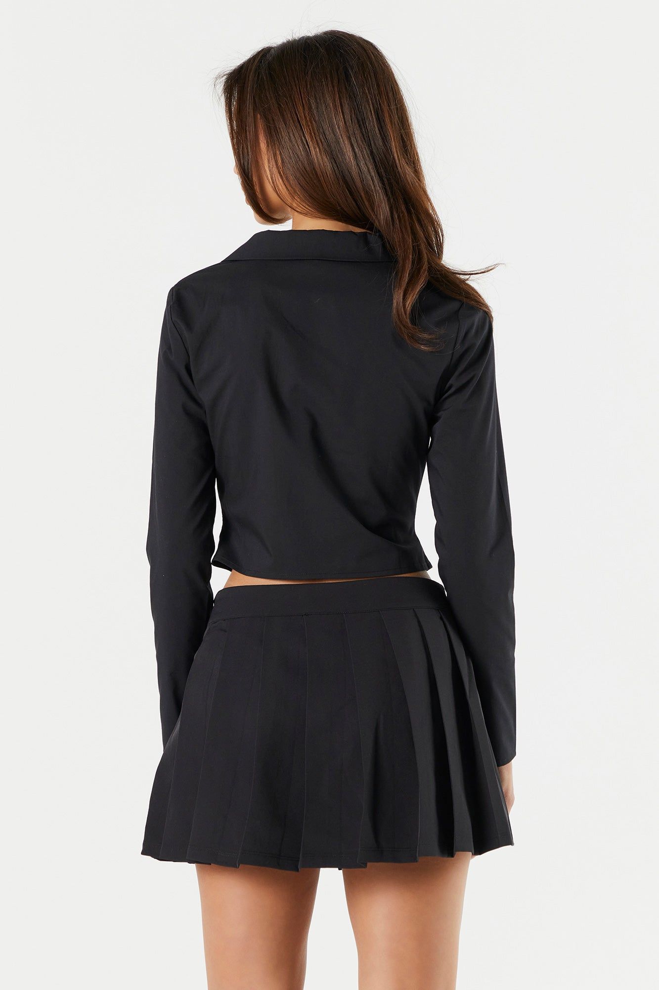 Poplin Collared Zip-Up Top sold by Charlotte Russe product image thumbnail 2