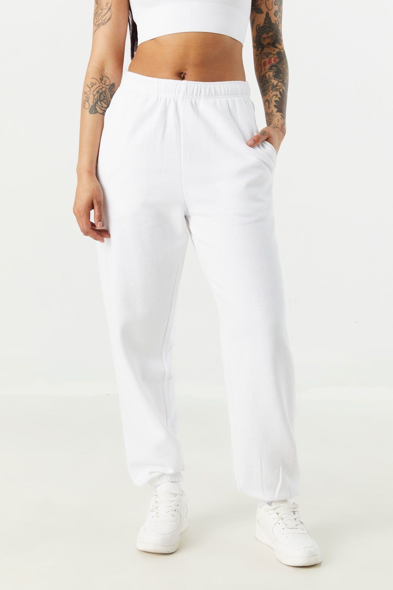 High Rise Boyfriend Fleece Jogger sold by Charlotte Russe product image thumbnail 2