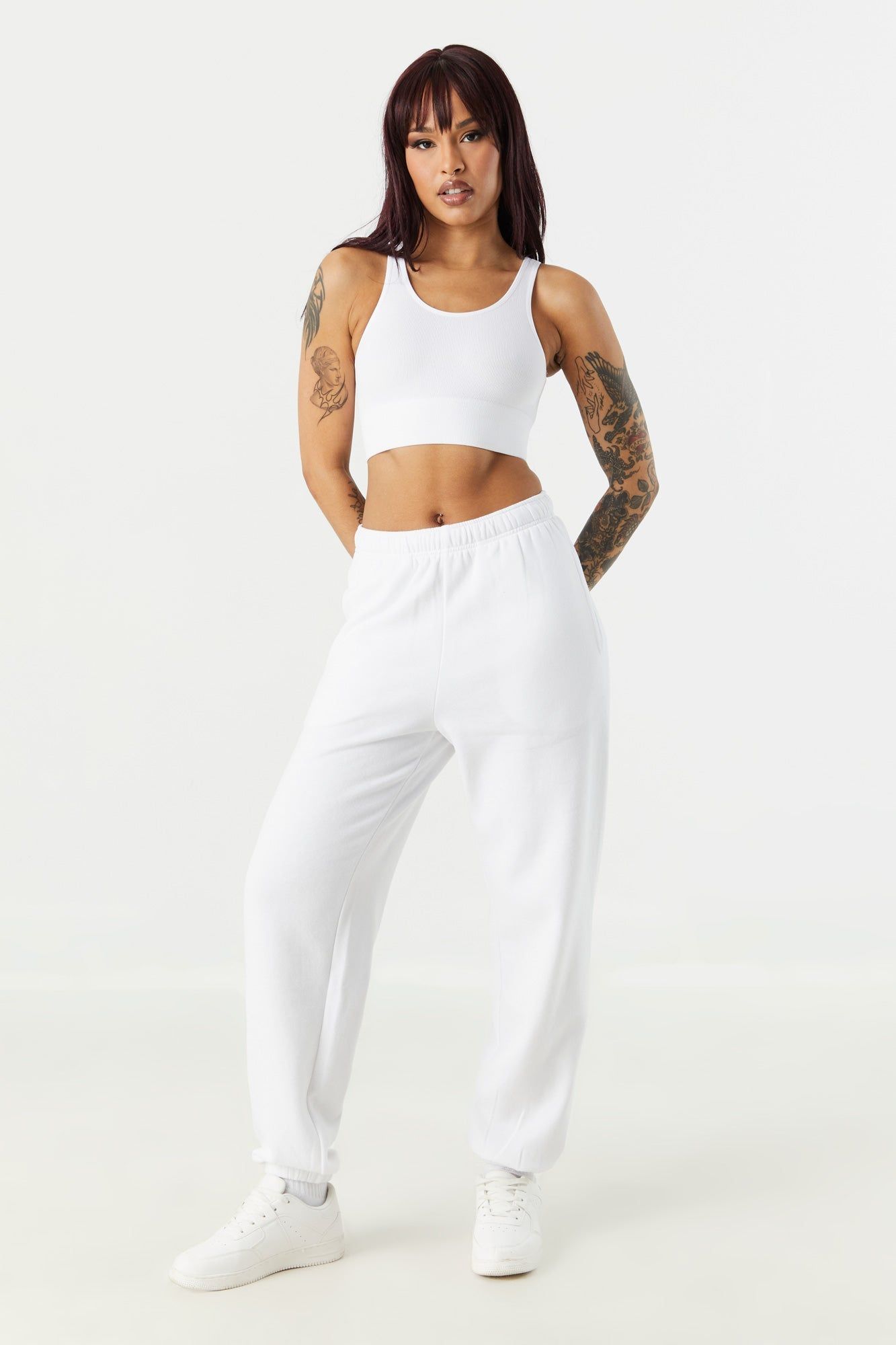 High Rise Boyfriend Fleece Jogger sold by Charlotte Russe