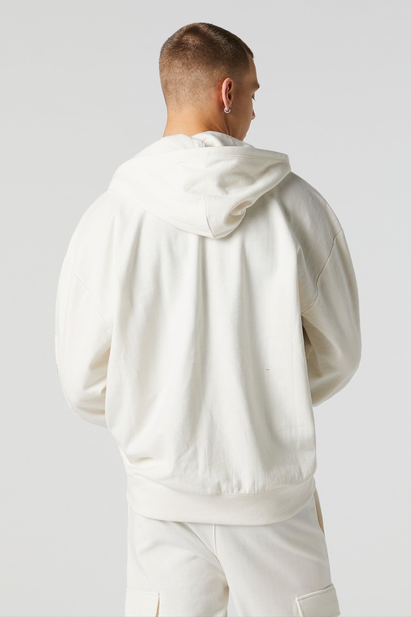 Solid Fleece Zip-Up Hoodie sold by Charlotte Russe product image thumbnail 2