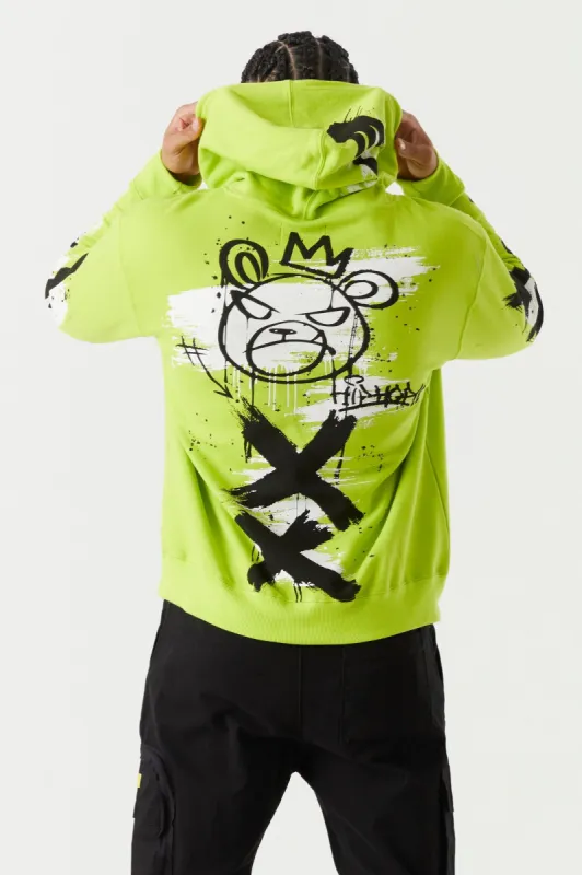 King Bear Graffiti Graphic Hoodie sold by Charlotte Russe