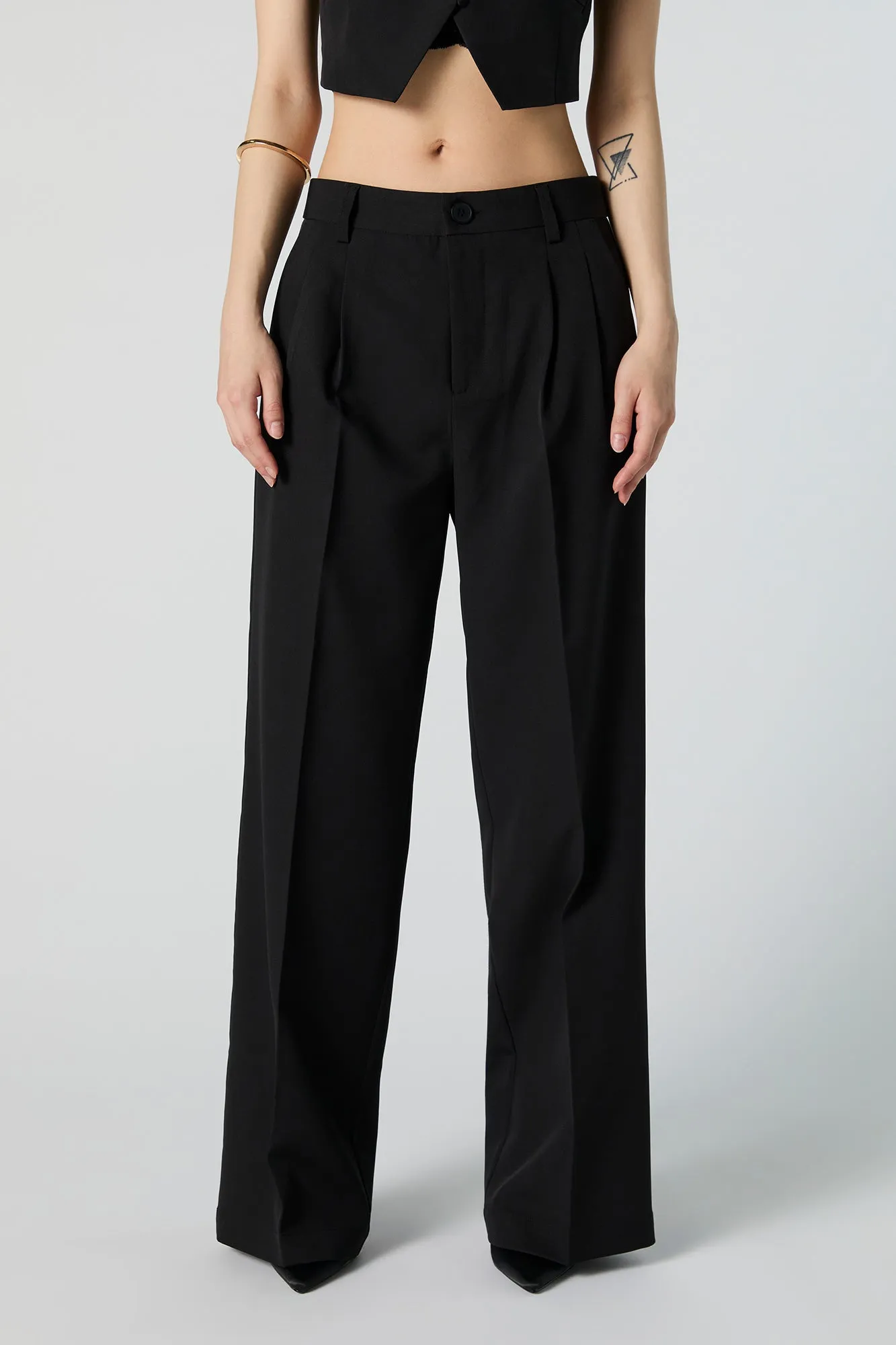 Pleated Straight Leg Dress Pant sold by Charlotte Russe product image thumbnail 2