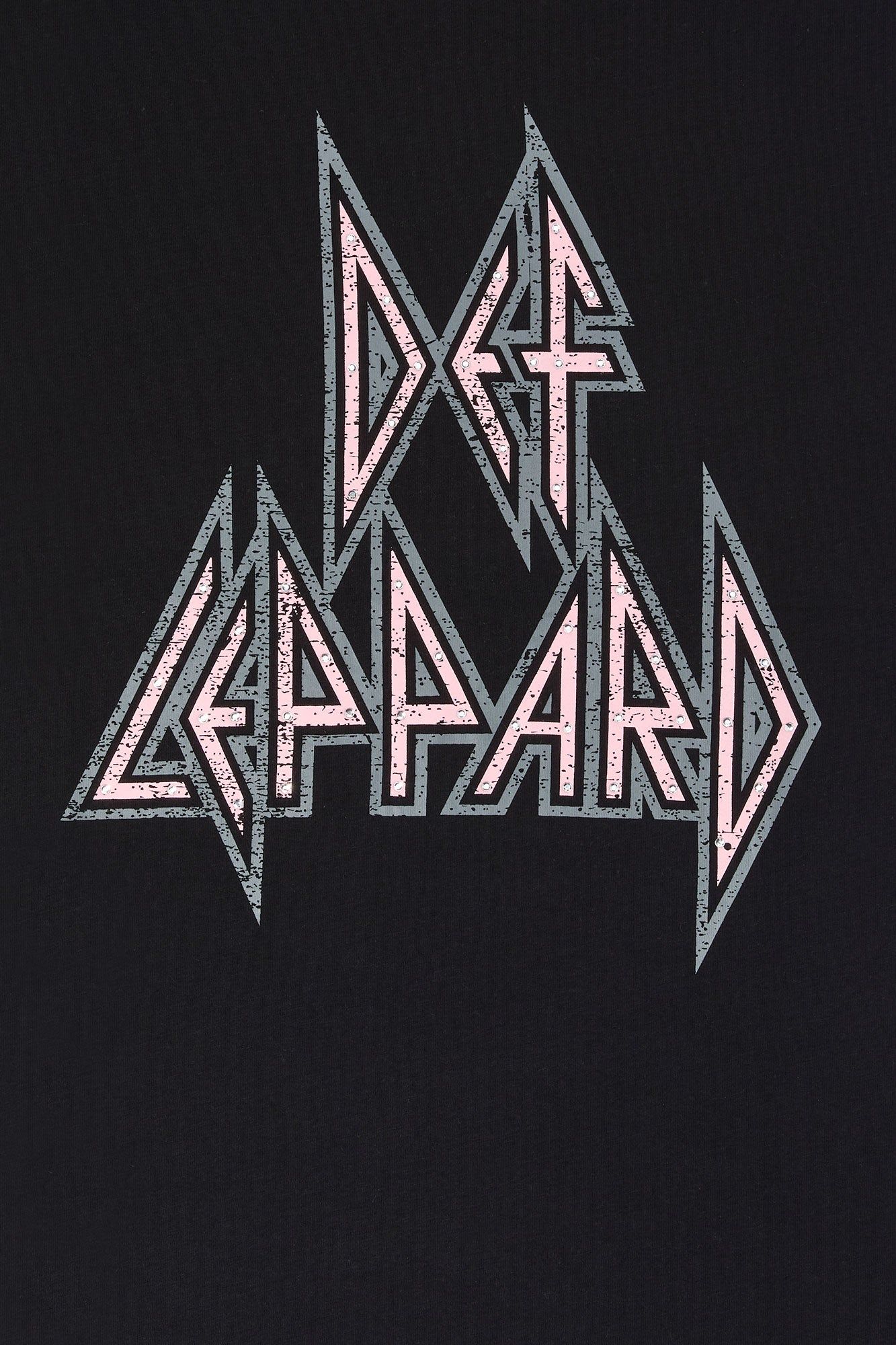 Def Leppard Rhinestone Graphic Boyfriend T-Shirt sold by Charlotte Russe