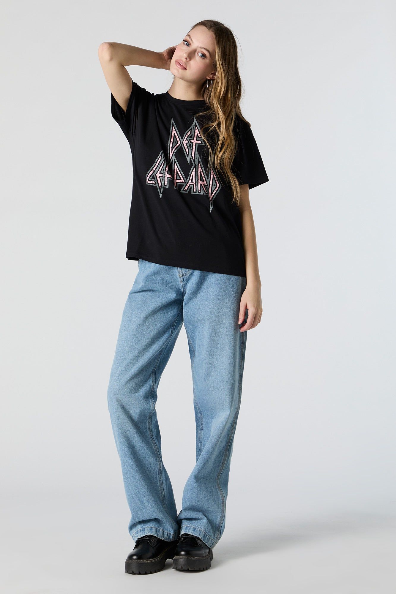 Def Leppard Rhinestone Graphic Boyfriend T-Shirt sold by Charlotte Russe product image thumbnail 3