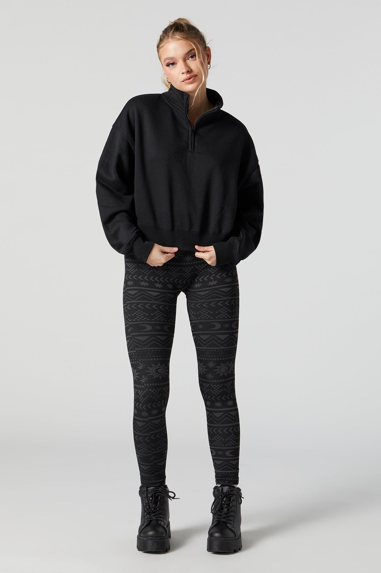 Faux Fur Lined Fairisle Print Legging sold by Charlotte Russe product image thumbnail 2