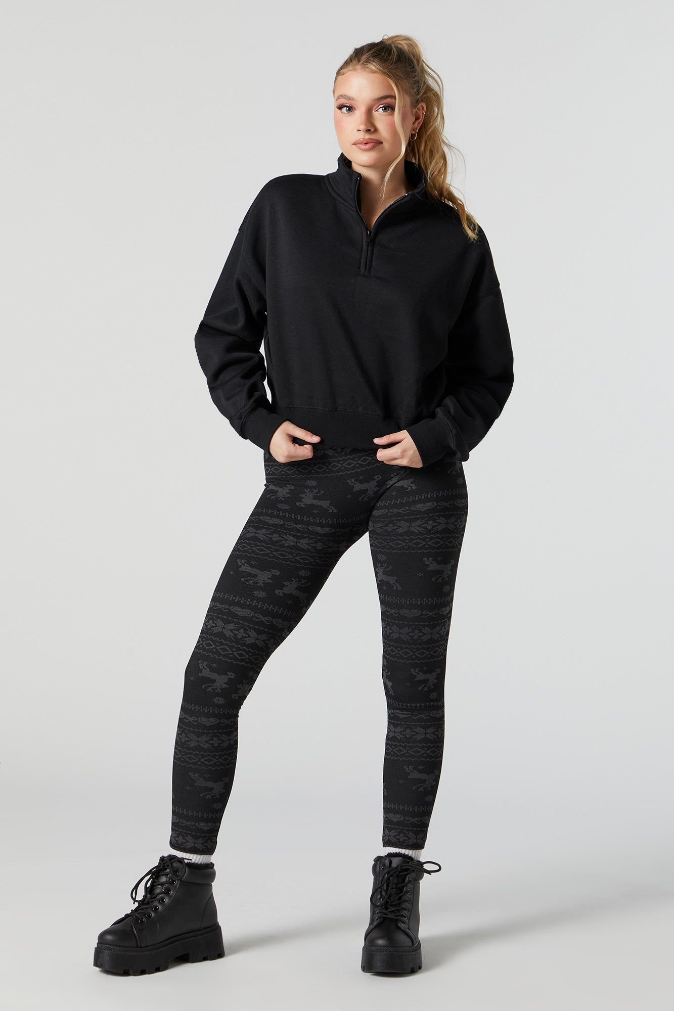 Faux Fur Lined Fairisle Print Legging sold by Charlotte Russe