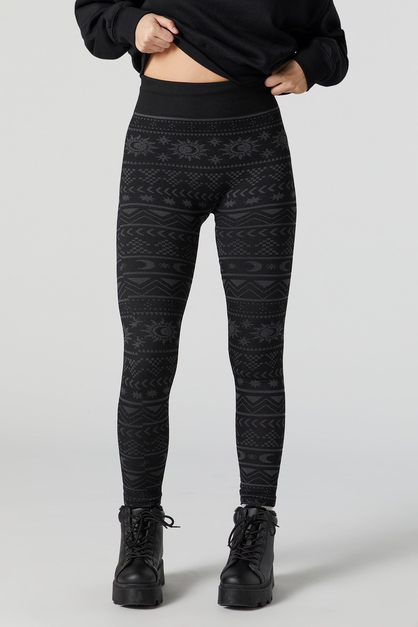 Faux Fur Lined Fairisle Print Legging sold by Charlotte Russe product image thumbnail 3