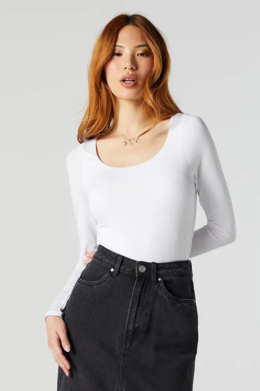 Contour Scoop Neck Long Sleeve Bodysuit sold by Charlotte Russe