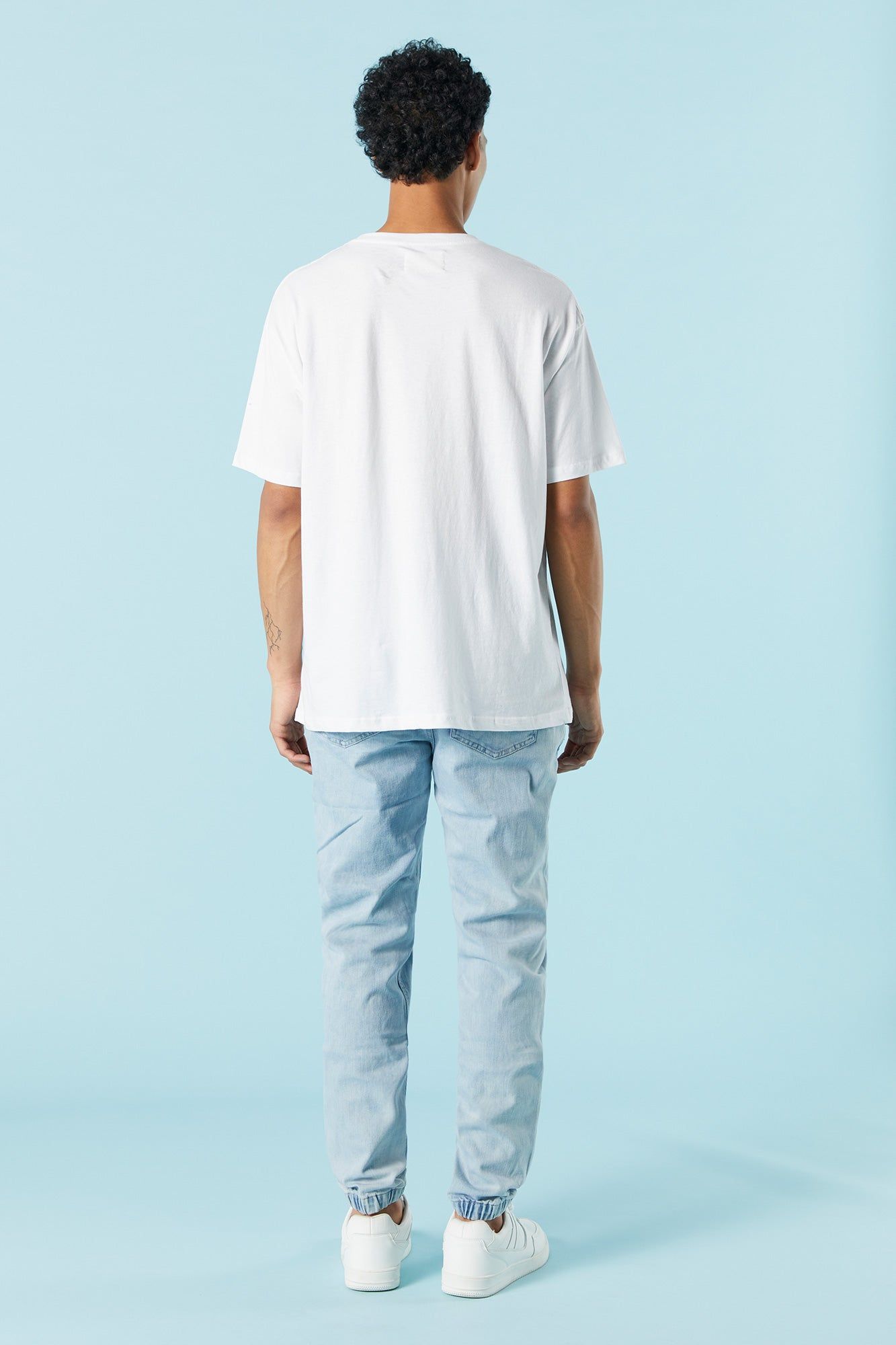 Light Wash Distressed Denim Jogger sold by Charlotte Russe product image thumbnail 3