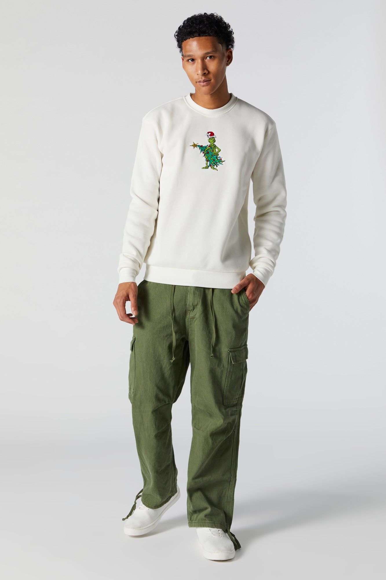 The Grinch Embroidered Fleece Sweatshirt sold by Charlotte Russe product image thumbnail 3