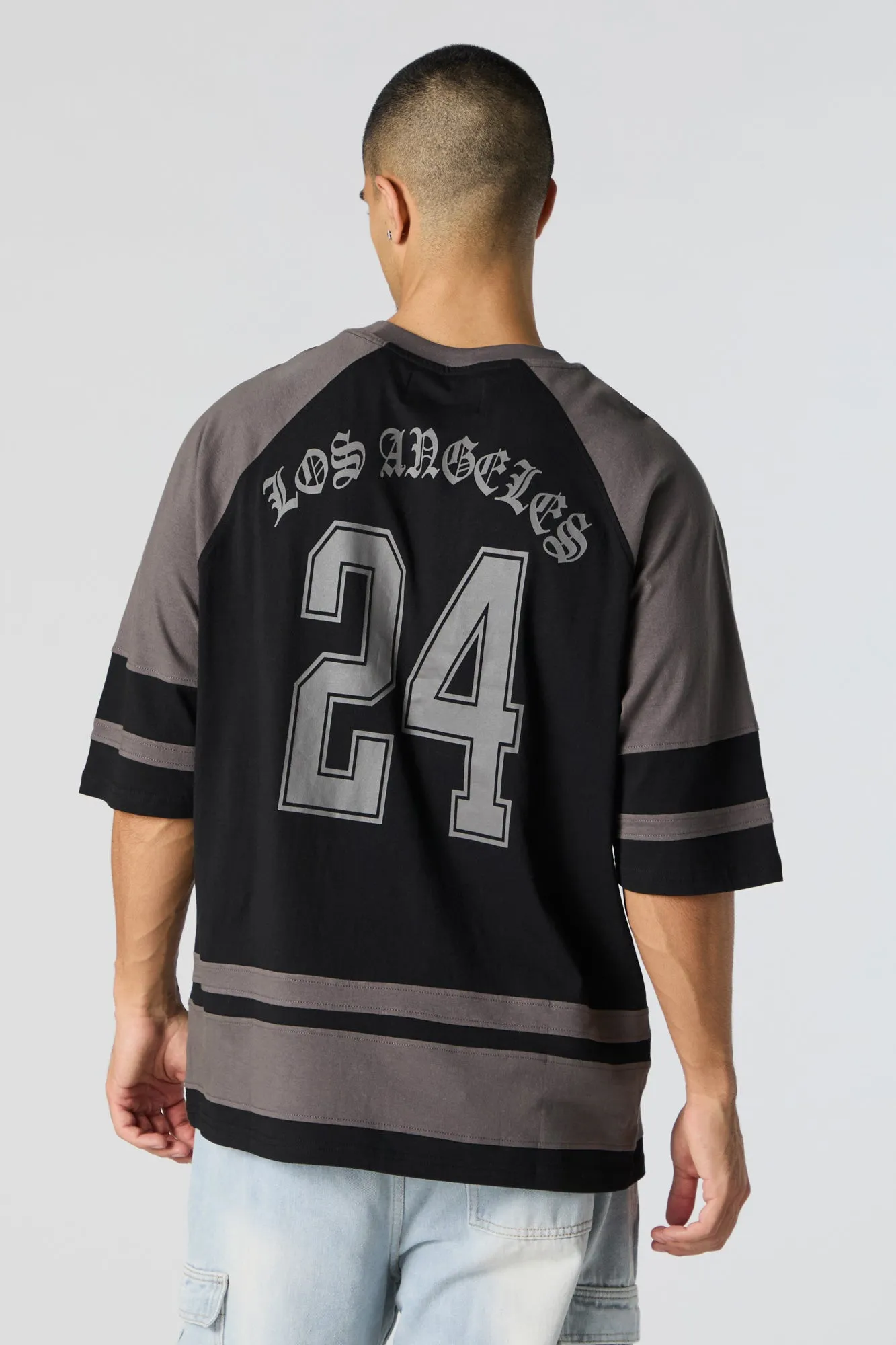 LA Graphic Colourblock Relaxed T-Shirt sold by Charlotte Russe product image thumbnail 2