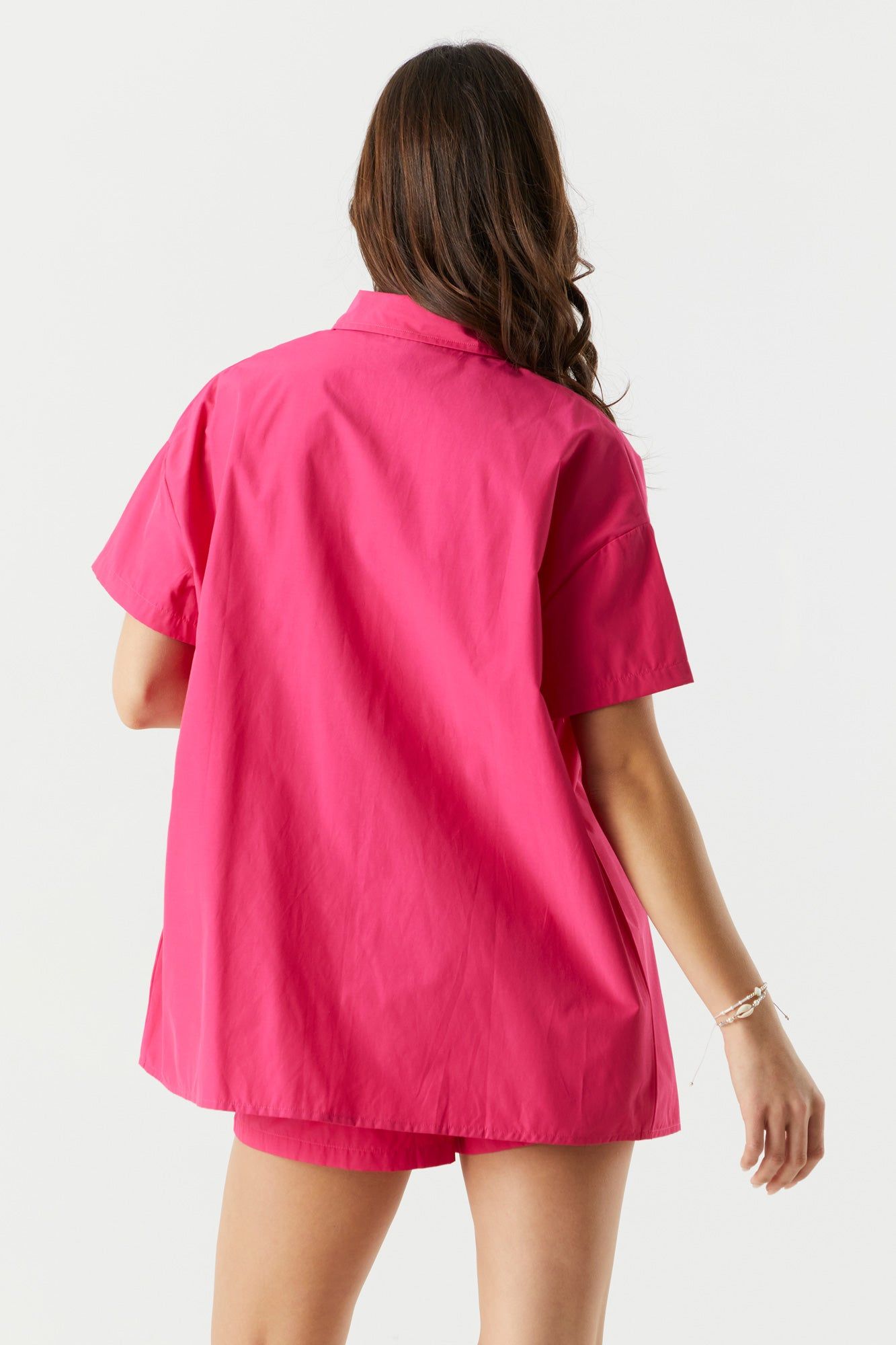 Poplin Oversized Button-Up Top sold by Charlotte Russe product image thumbnail 8